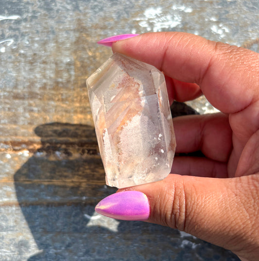 Gorgeous Mint and Pink Garden Quartz Clear Tower | Opt J