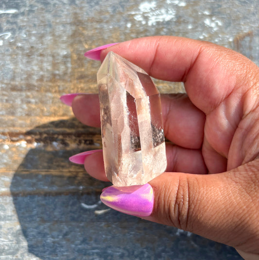 Gorgeous Mint and Pink Garden Quartz Clear Tower | Opt J