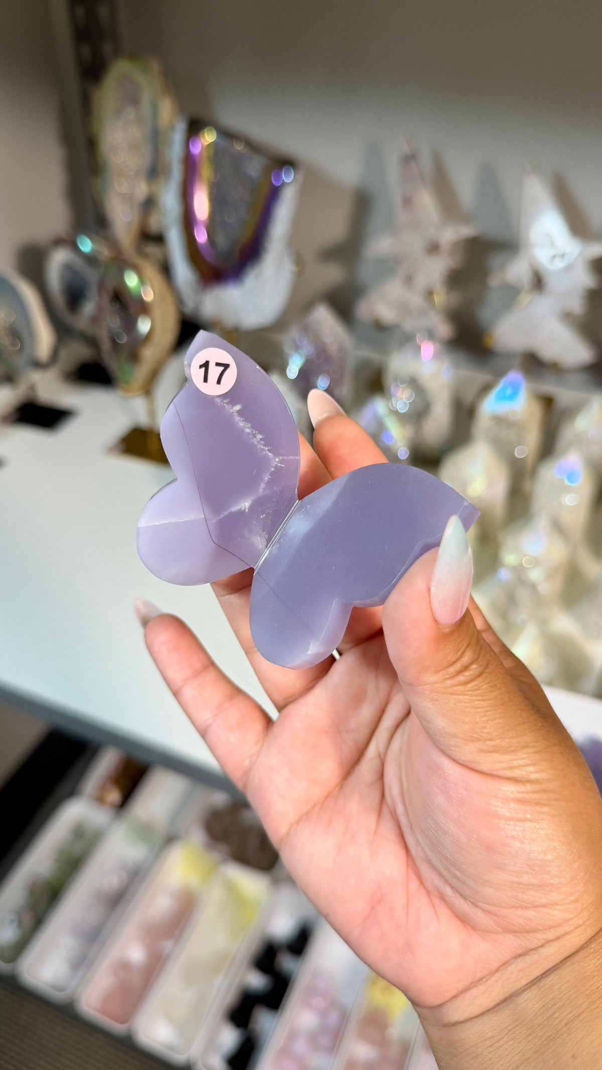 Gorgeous Rare Lavender Fluorite 3D Butterly | Hand Carved in India, Sourced in Mexico | Opt 17