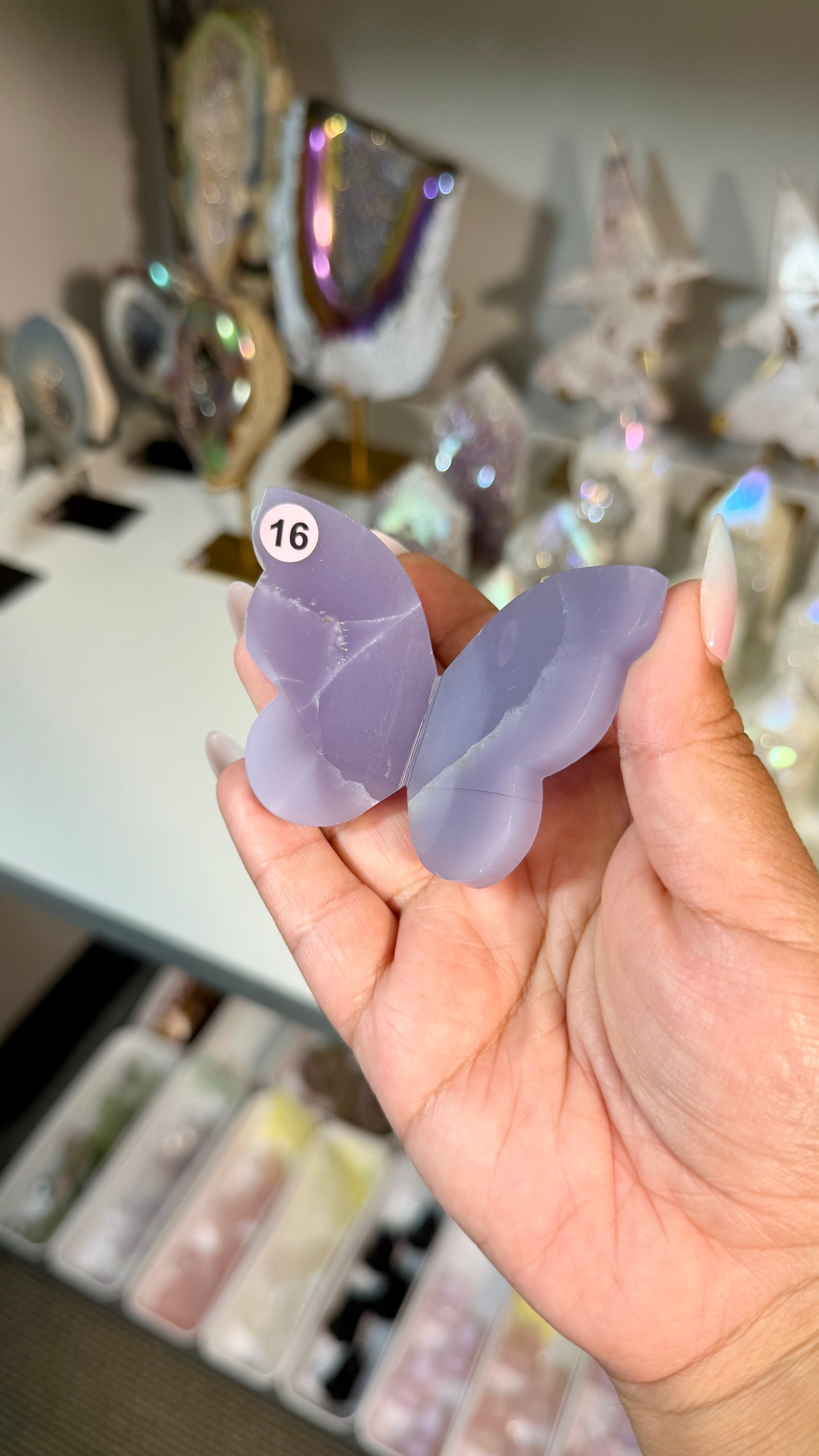 Gorgeous Rare Lavender Fluorite 3D Butterly | Hand Carved in India, Sourced in Mexico | Opt 16