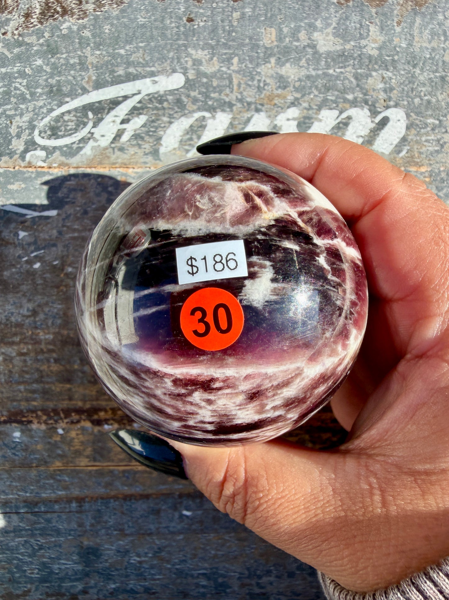 Gorgeous High Quality Flashy Lepidolite Sphere | Opt 30 (VIDEO AVAILABLE)