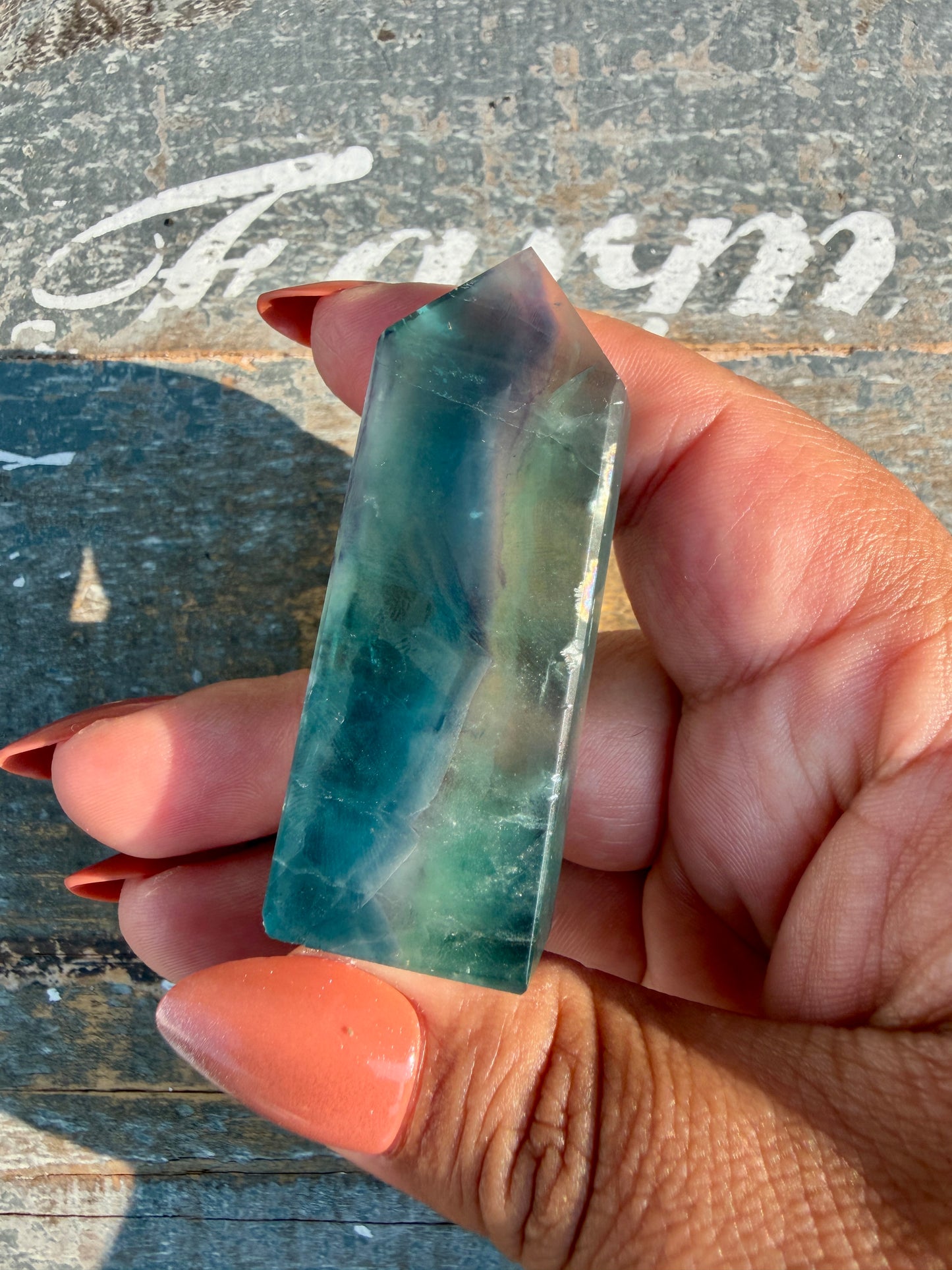 Gorgeous Rainbow Fluorite Tower | Opt 64