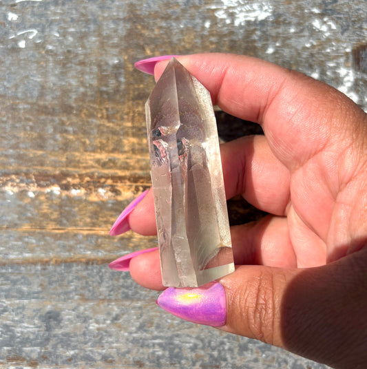 Gorgeous Mint and Pink Garden Quartz Clear Tower | Opt K