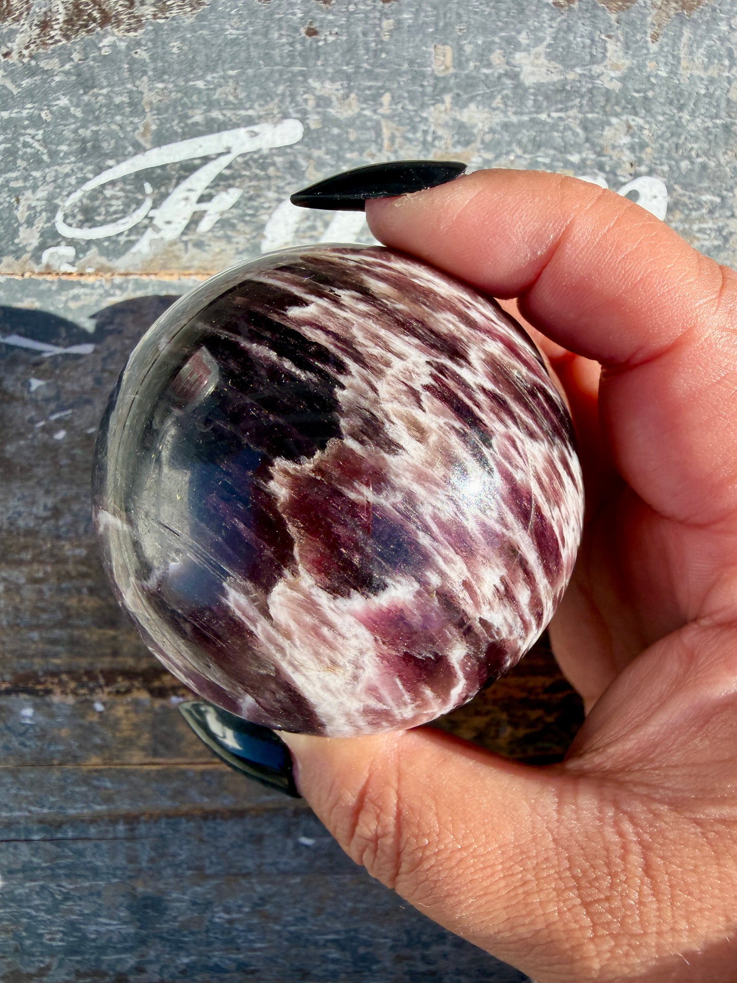 Gorgeous High Quality Flashy Lepidolite Sphere | Opt 30 (VIDEO AVAILABLE)