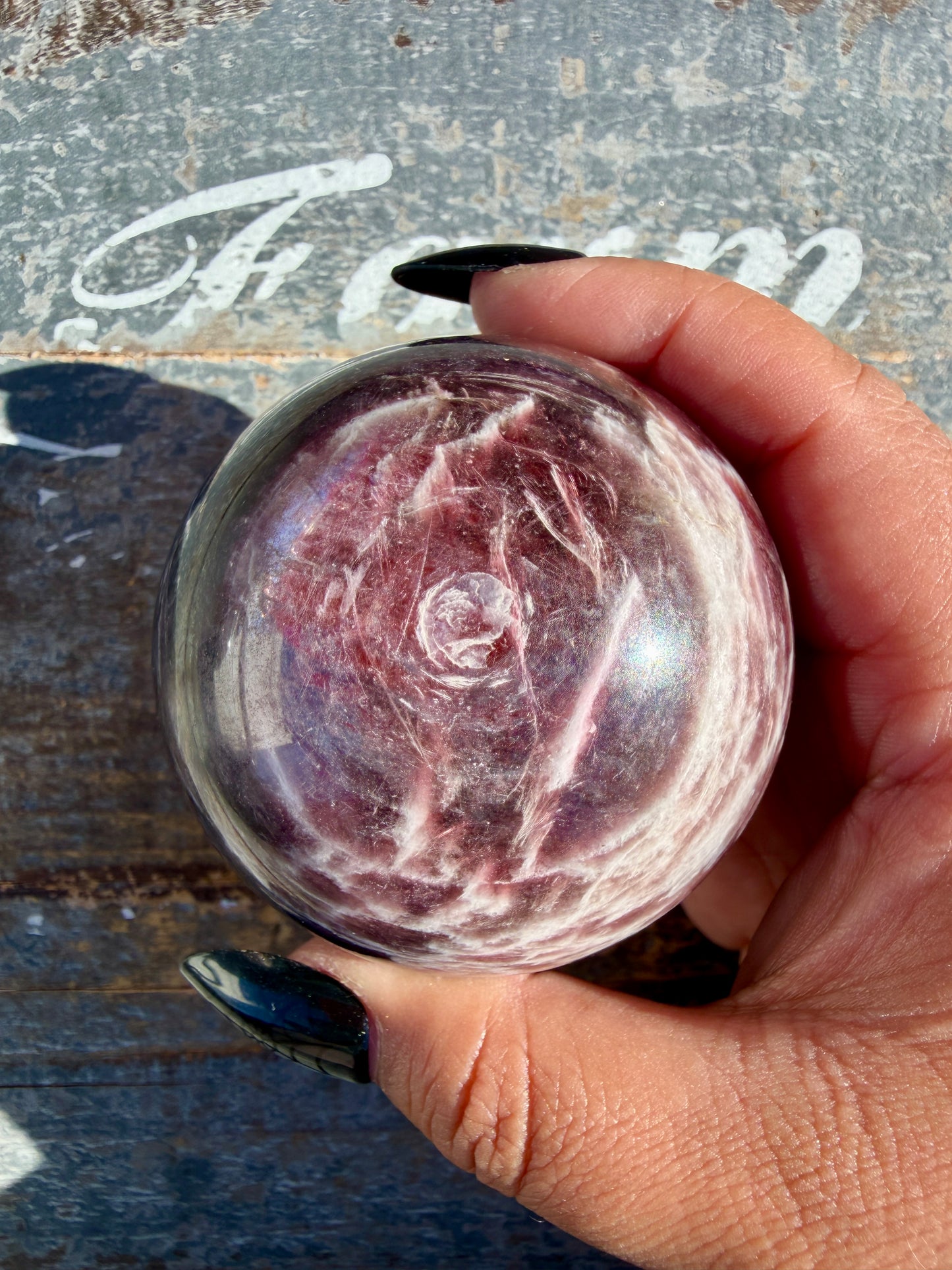 Gorgeous High Quality Flashy Lepidolite Sphere | Opt 30 (VIDEO AVAILABLE)
