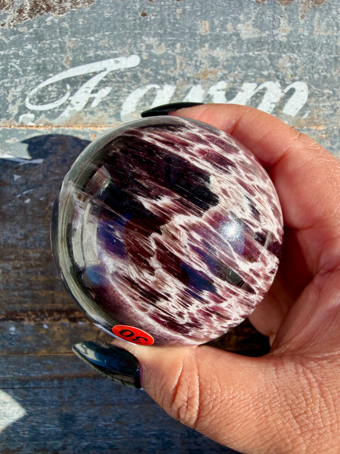 Gorgeous High Quality Flashy Lepidolite Sphere | Opt 30 (VIDEO AVAILABLE)
