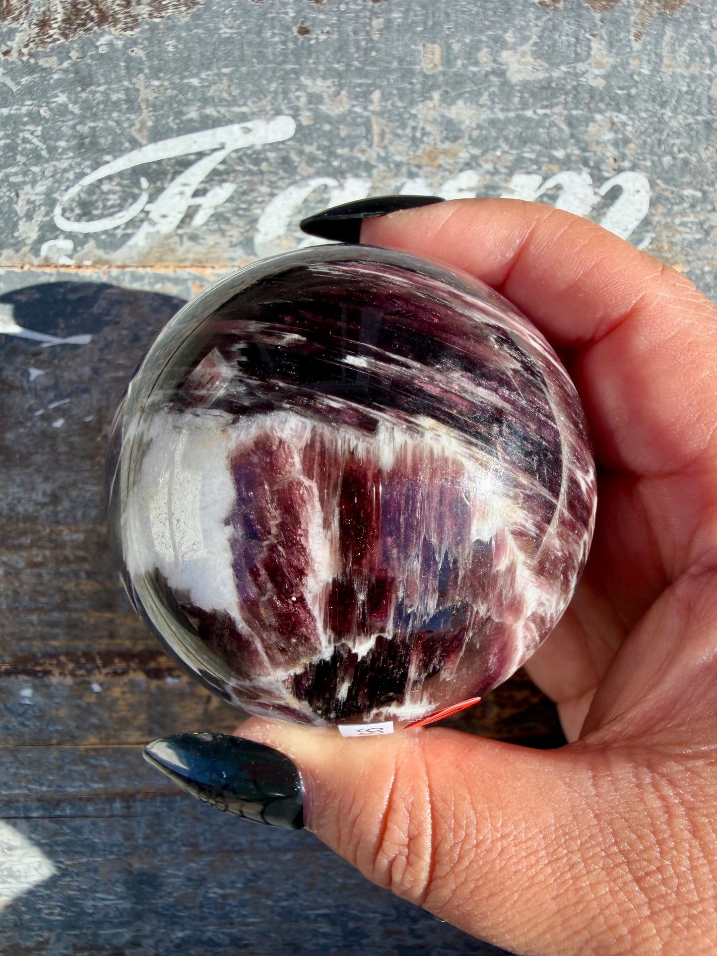 Gorgeous High Quality Flashy Lepidolite Sphere | Opt 30 (VIDEO AVAILABLE)