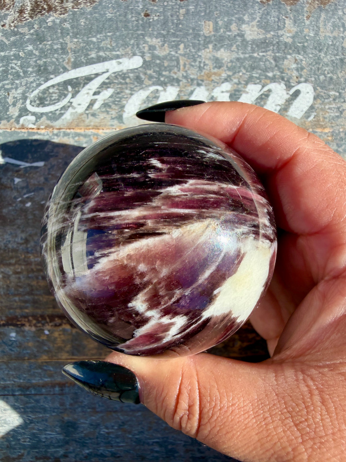 Gorgeous High Quality Flashy Lepidolite Sphere | Opt 30 (VIDEO AVAILABLE)