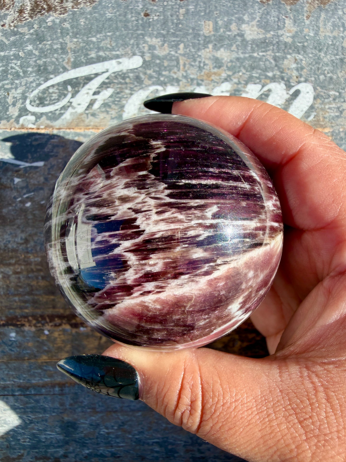 Gorgeous High Quality Flashy Lepidolite Sphere | Opt 30 (VIDEO AVAILABLE)