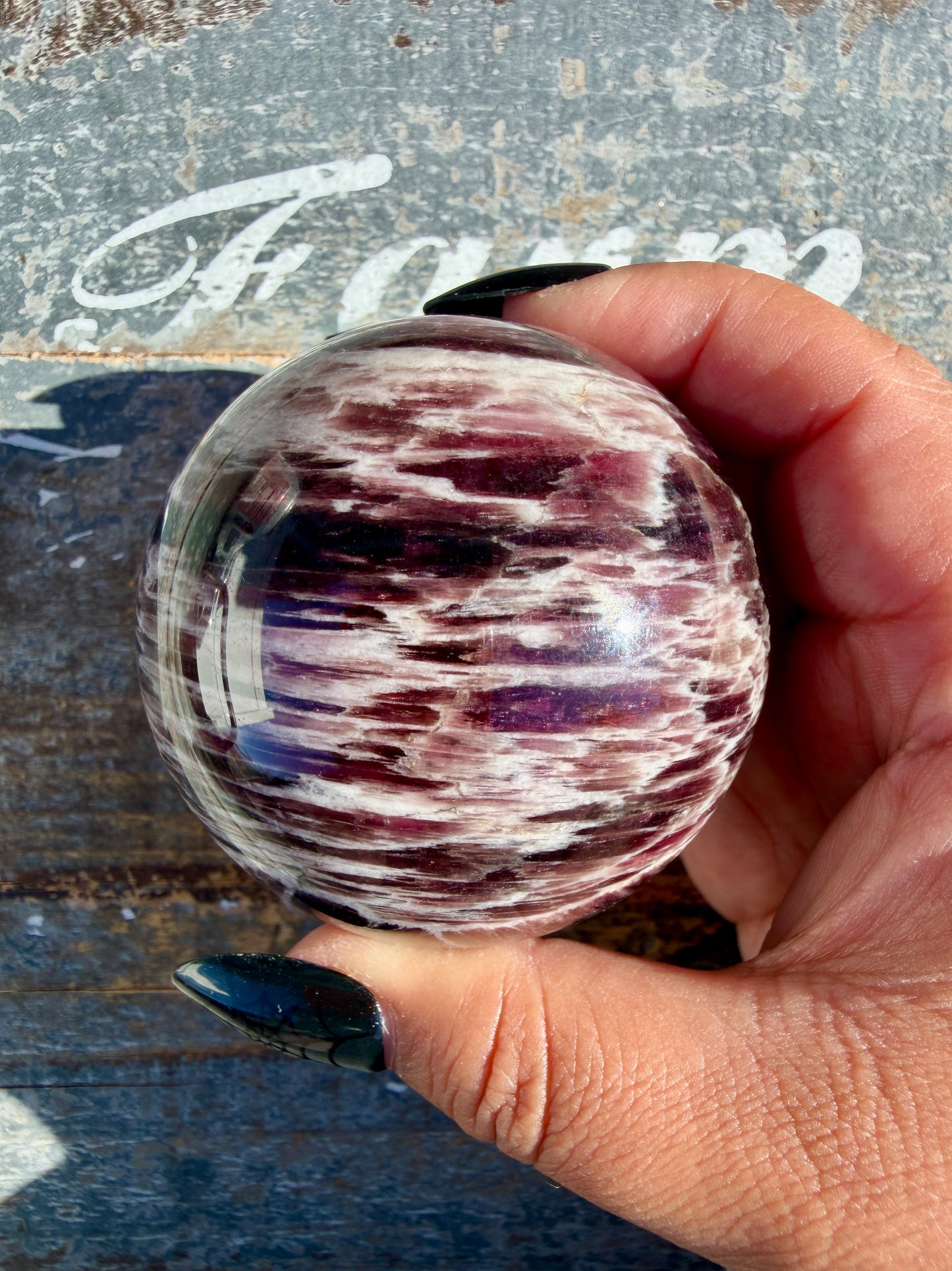 Gorgeous High Quality Flashy Lepidolite Sphere | Opt 30 (VIDEO AVAILABLE)