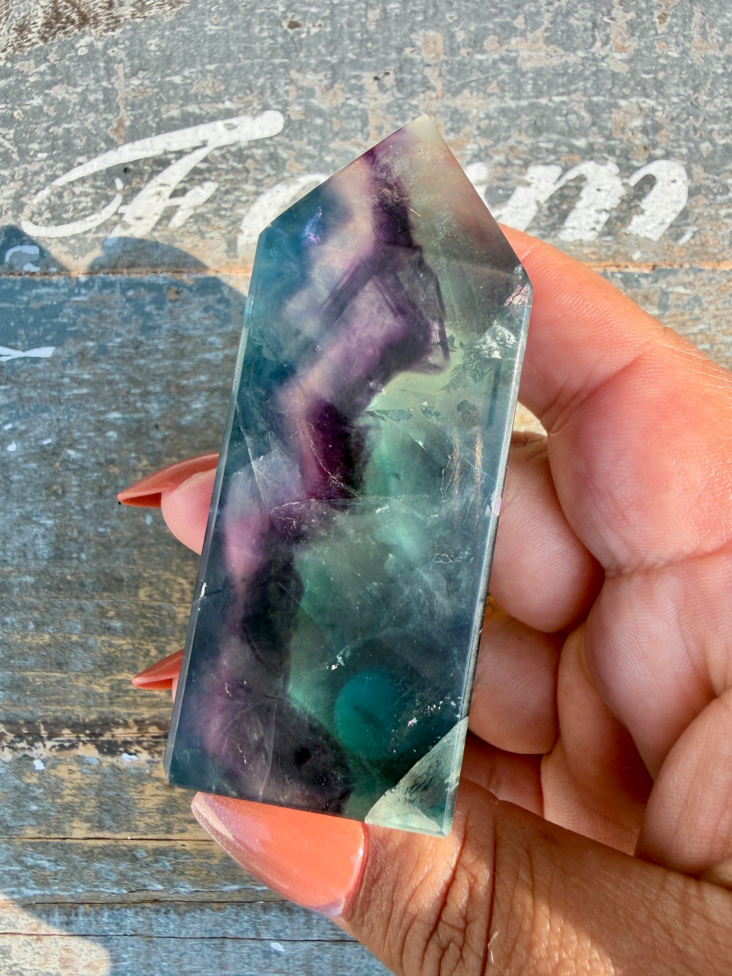 Gorgeous Rainbow Fluorite Tower | Opt 67