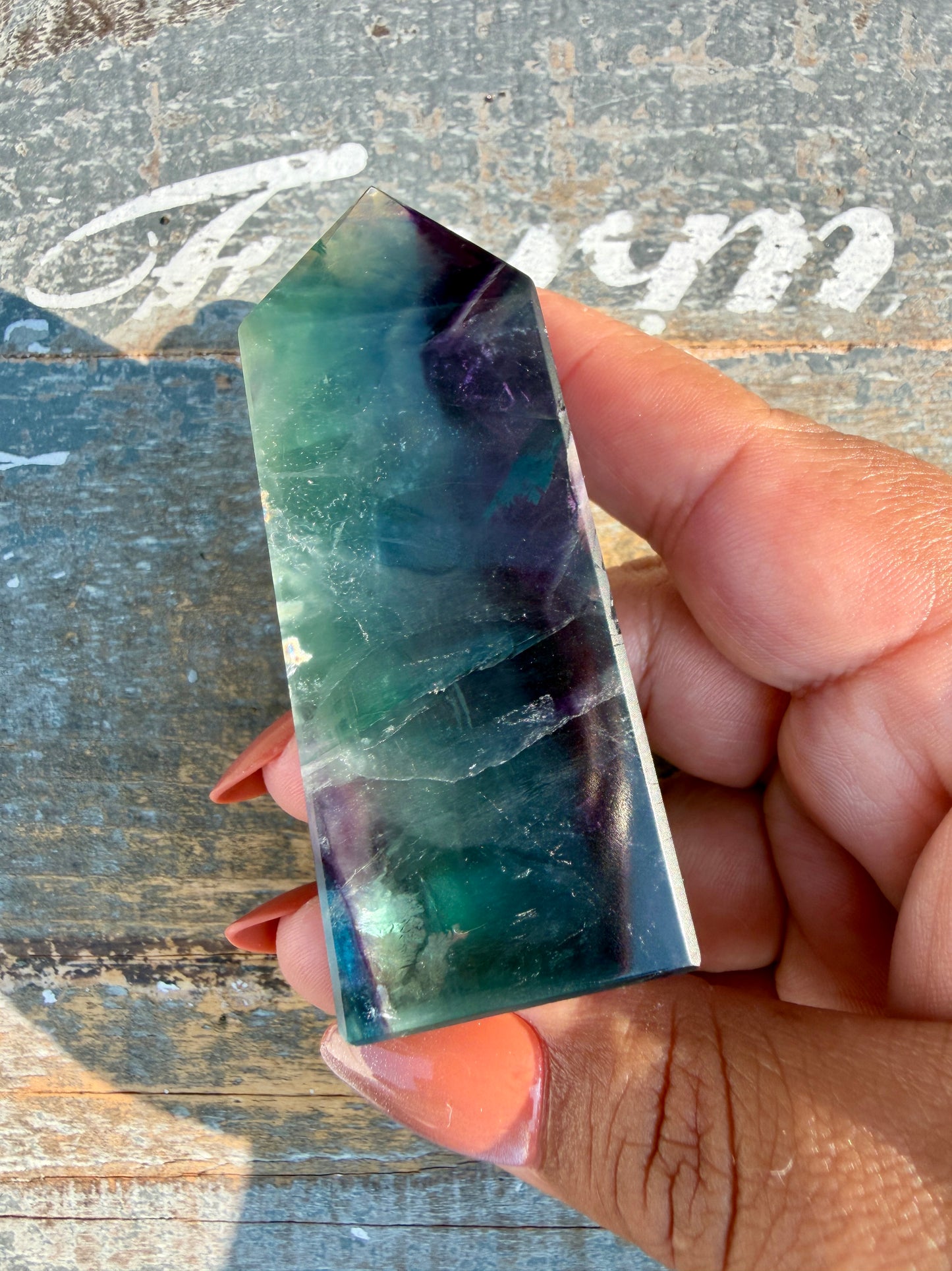 Gorgeous Rainbow Fluorite Tower | Opt 69