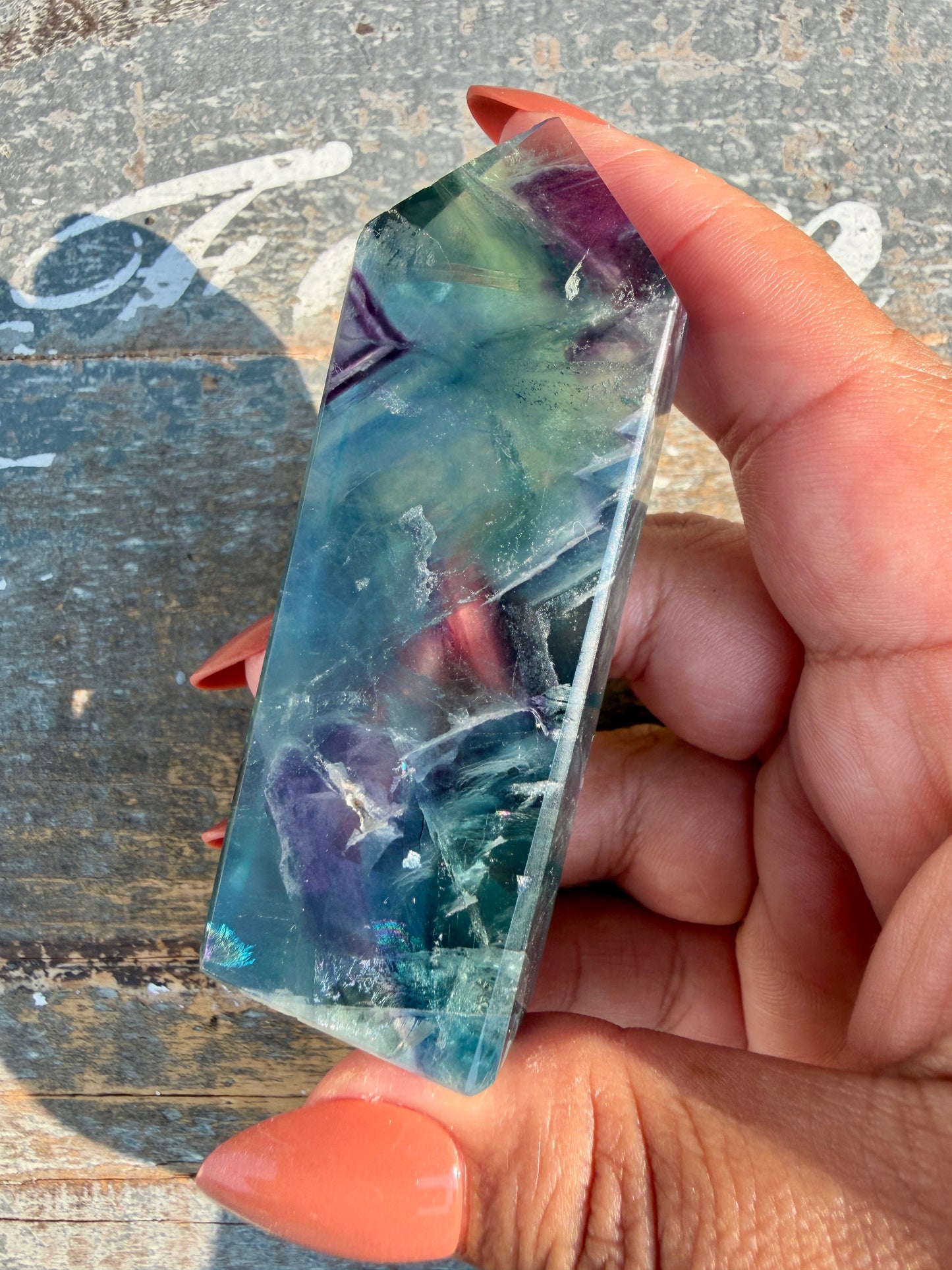 Gorgeous Rainbow Fluorite Tower | Opt 70