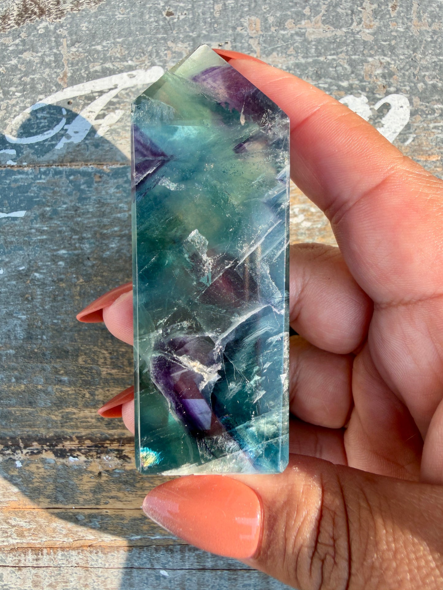 Gorgeous Rainbow Fluorite Tower | Opt 70