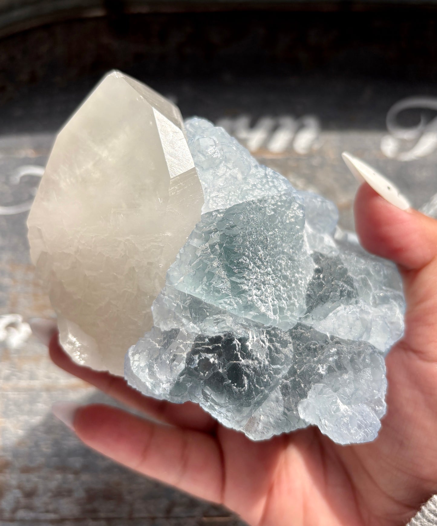 Gorgeous *RARE* Blue Fluorite and Quartz from Peru