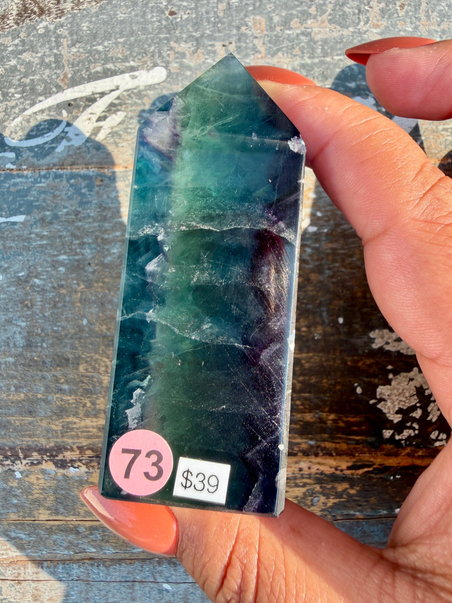 Gorgeous Rainbow Fluorite Tower | Opt 73