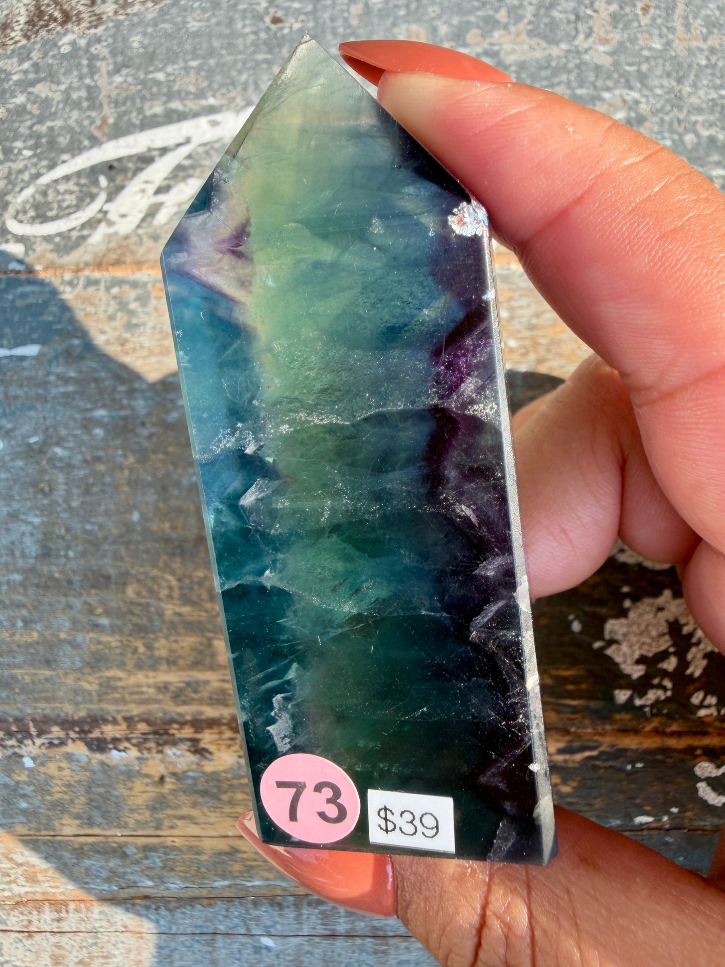 Gorgeous Rainbow Fluorite Tower | Opt 73