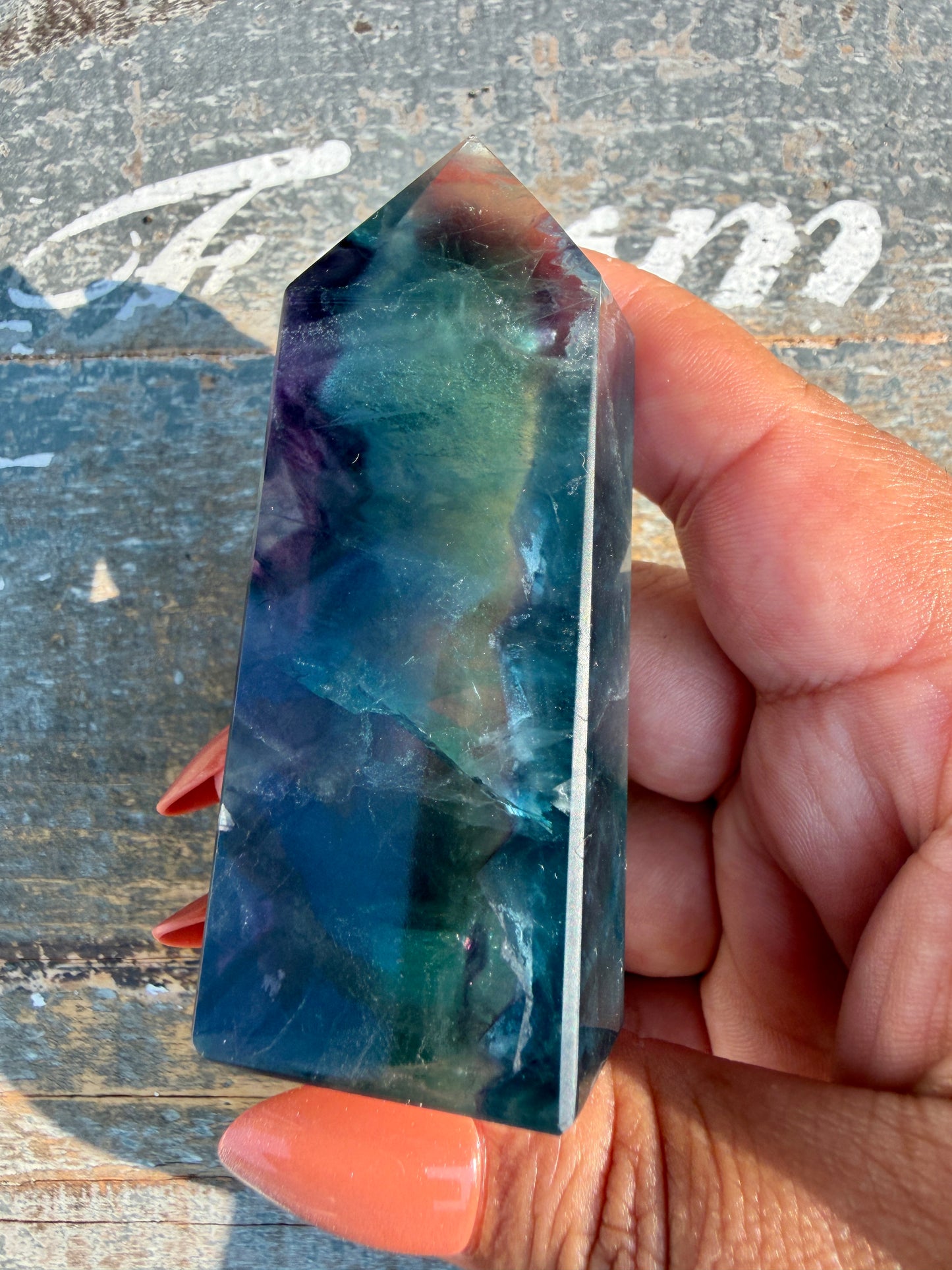 Gorgeous Rainbow Fluorite Tower | Opt 73