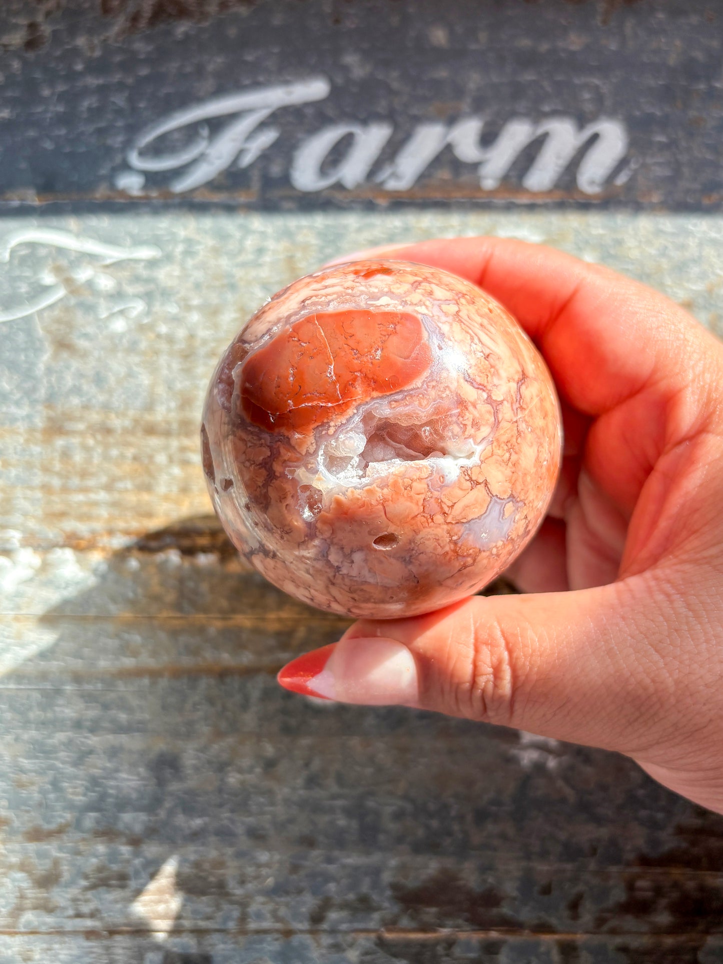 Gorgeous Cotton Candy Pink Agate with Druzy Sphere from Mexico