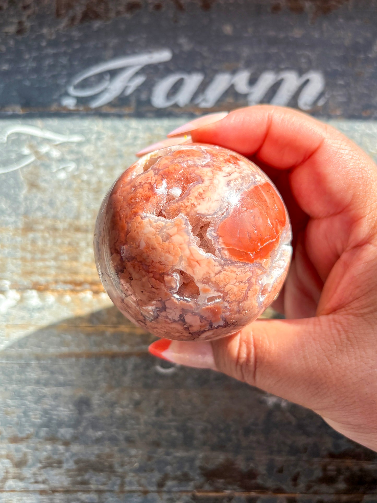 Gorgeous Cotton Candy Pink Agate with Druzy Sphere from Mexico