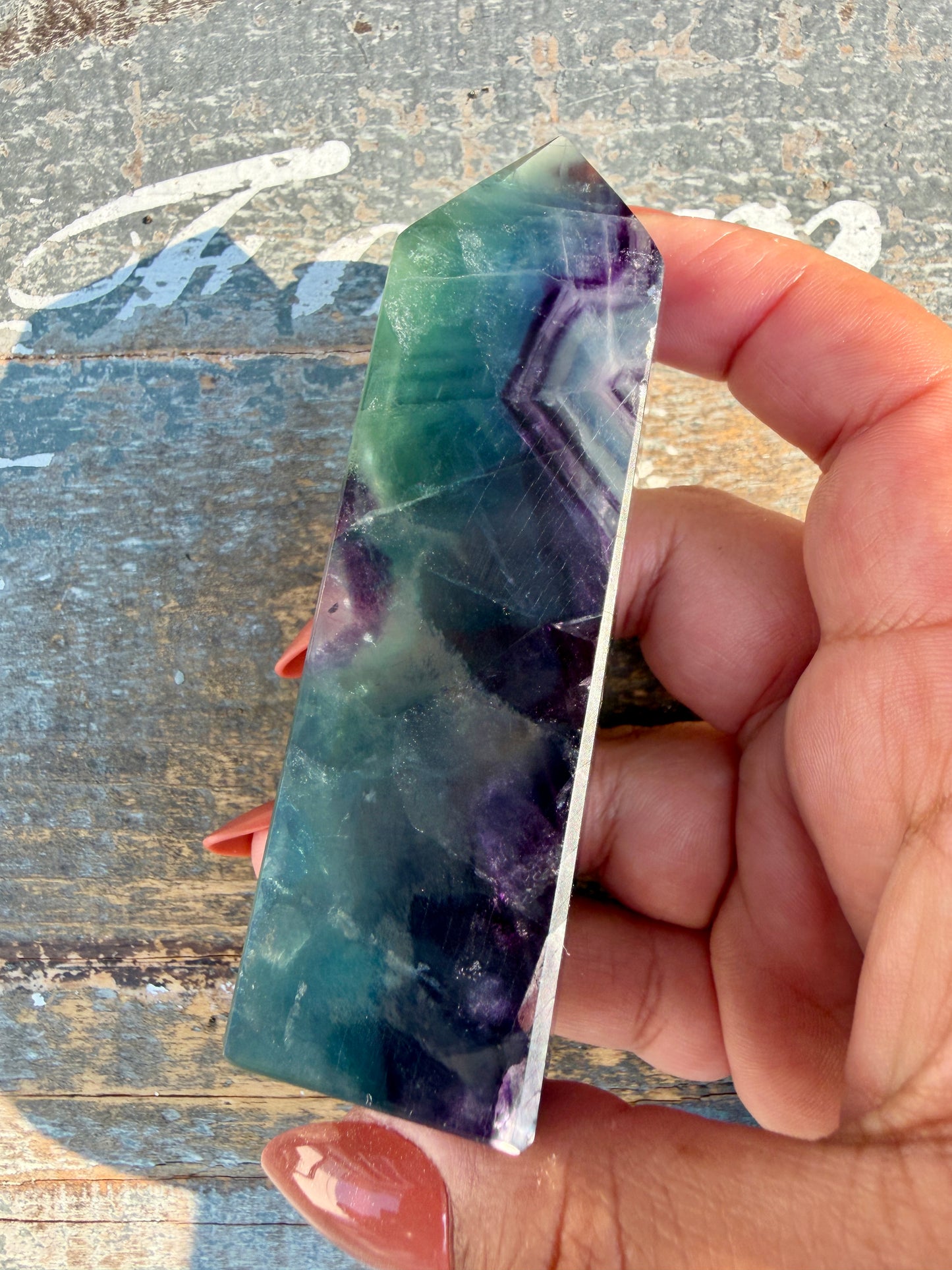 Gorgeous Rainbow Fluorite Tower | Opt 72