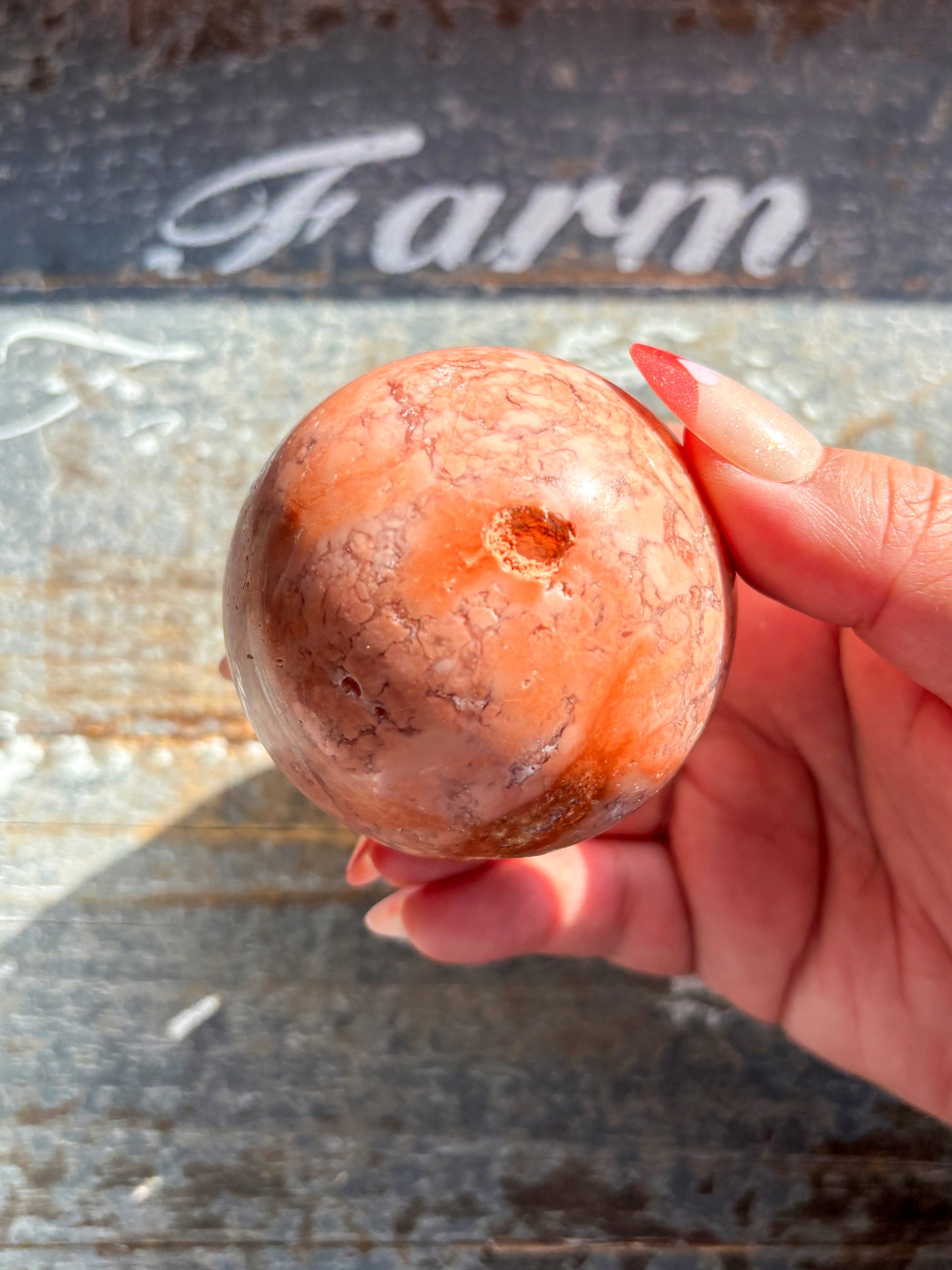 Gorgeous Cotton Candy Pink Agate with Druzy Sphere from Mexico