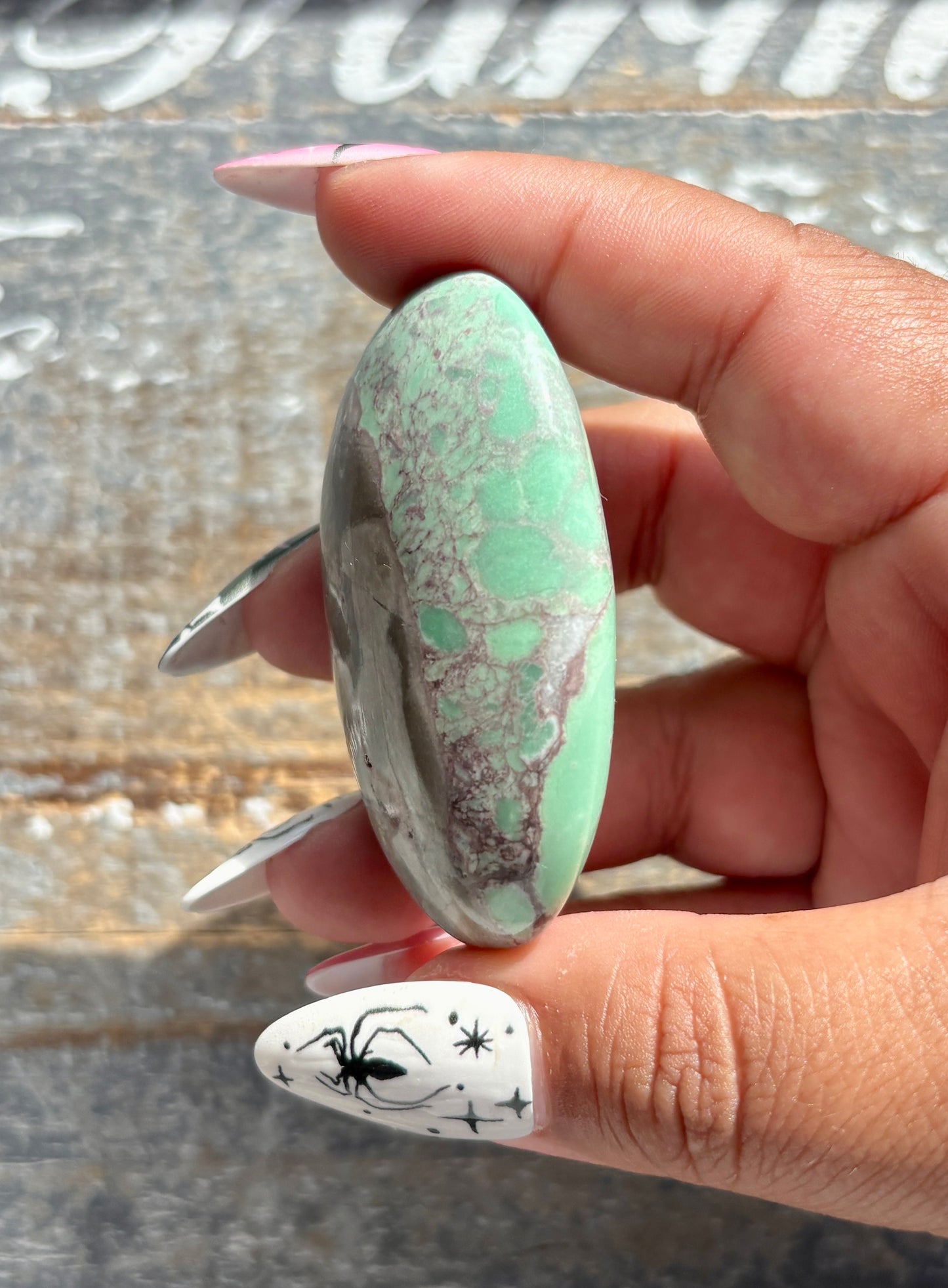 Gorgeous Green Variscite Palm Stone from Utah