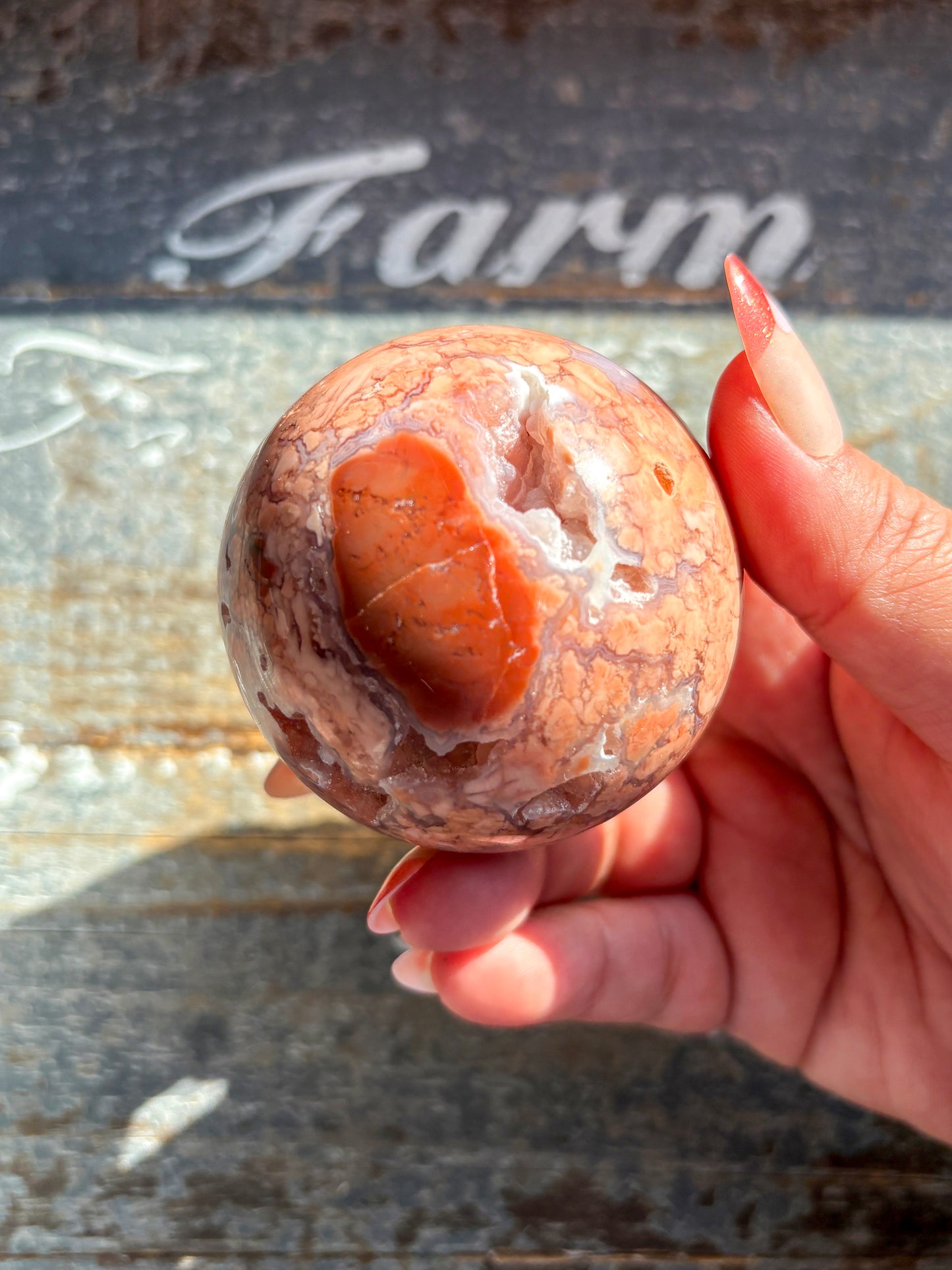 Gorgeous Cotton Candy Pink Agate with Druzy Sphere from Mexico