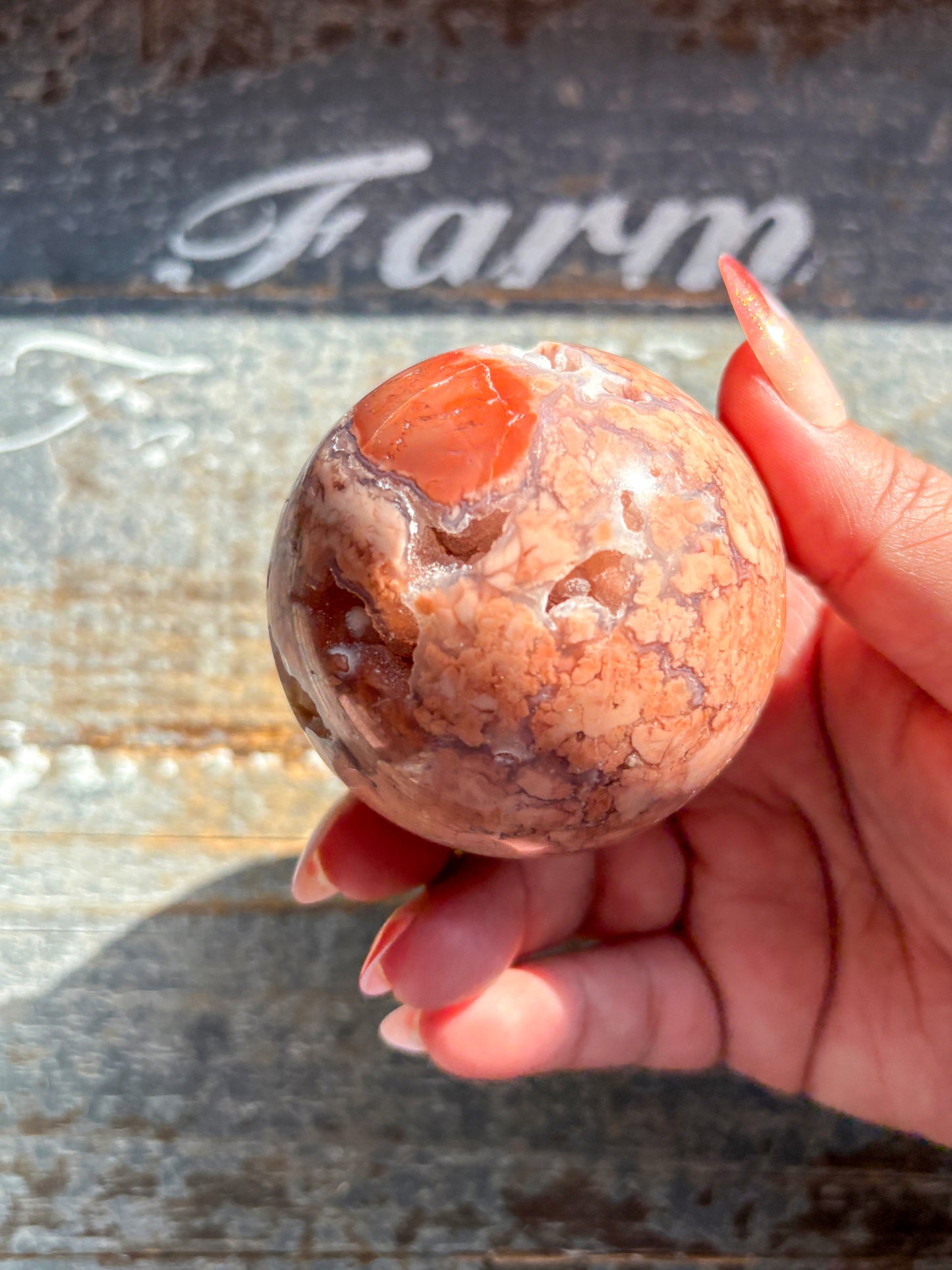 Gorgeous Cotton Candy Pink Agate with Druzy Sphere from Mexico