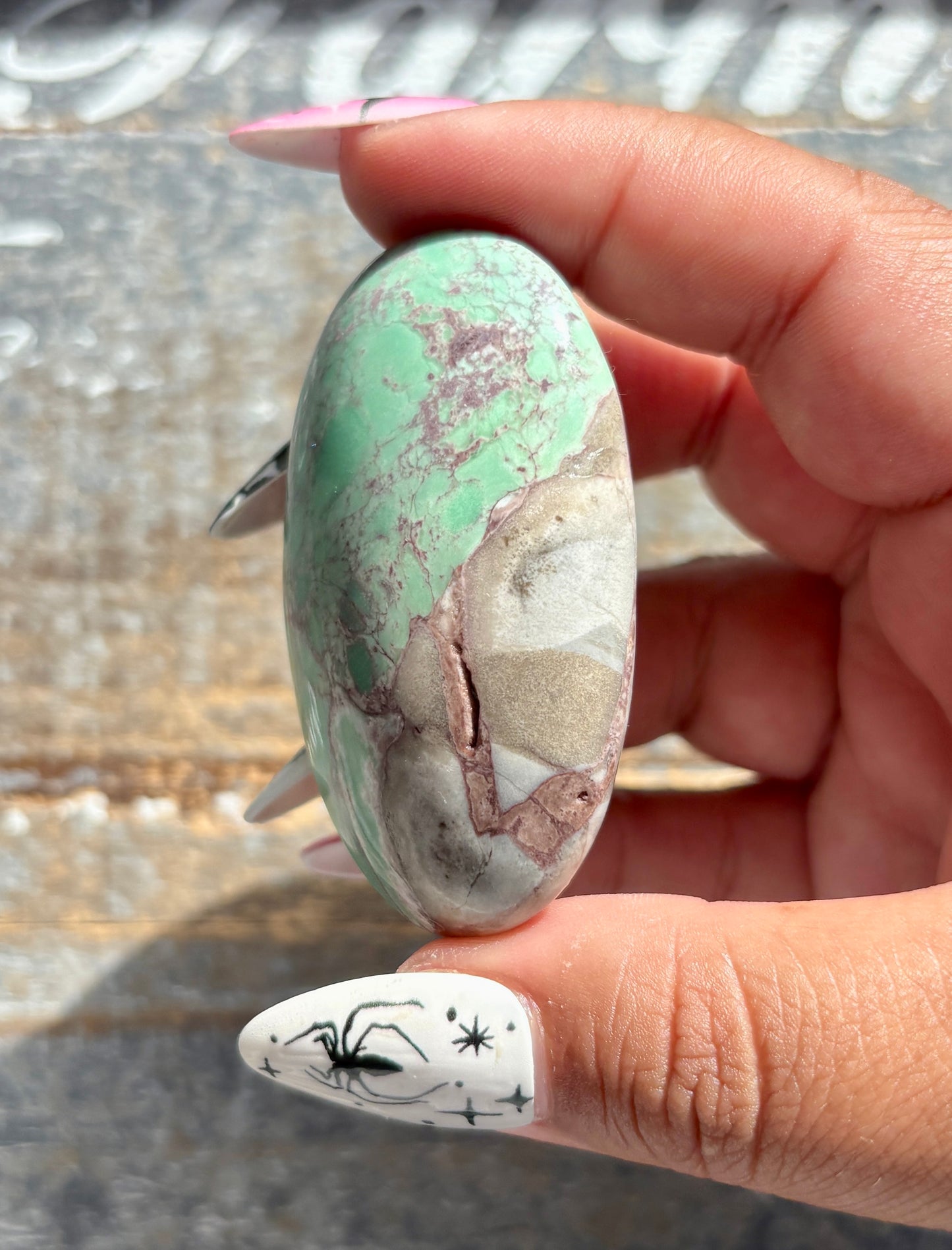 Gorgeous Green Variscite Palm Stone from Utah