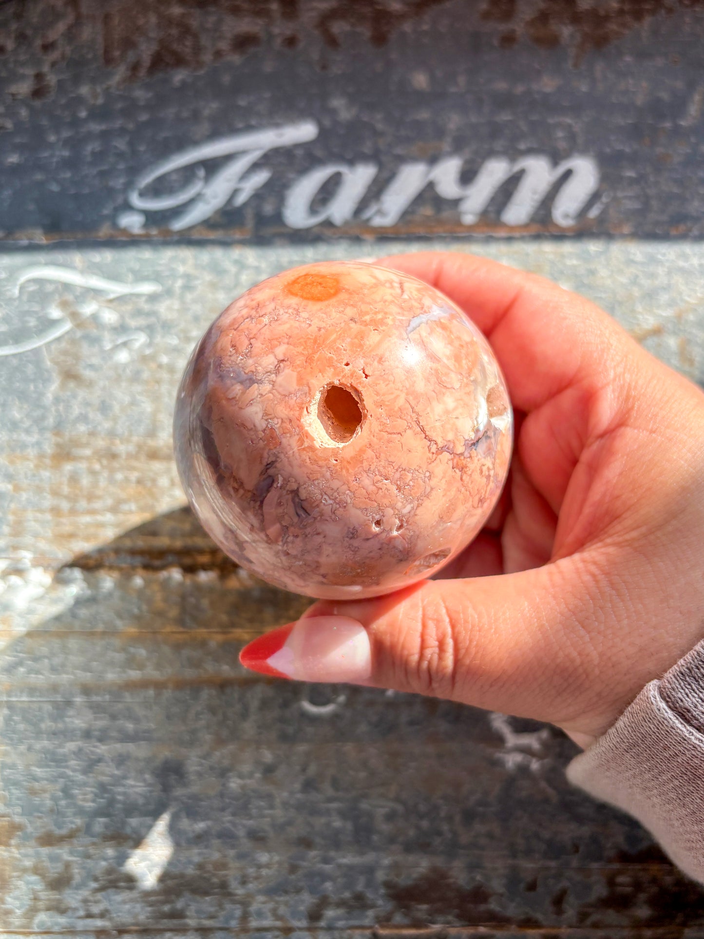 Gorgeous Cotton Candy Pink Agate with Druzy Sphere from Mexico