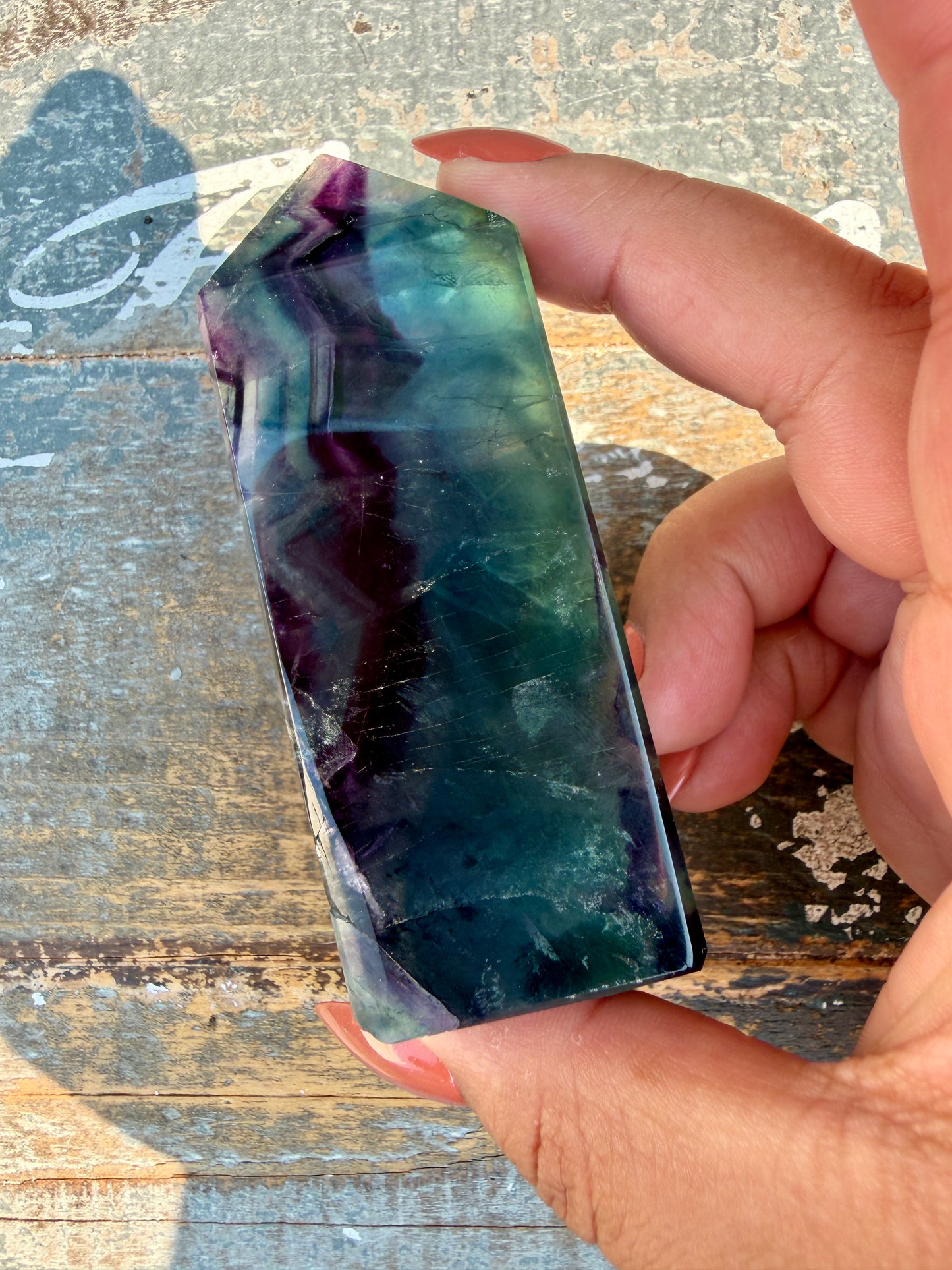 Gorgeous Rainbow Fluorite Tower | Opt 74