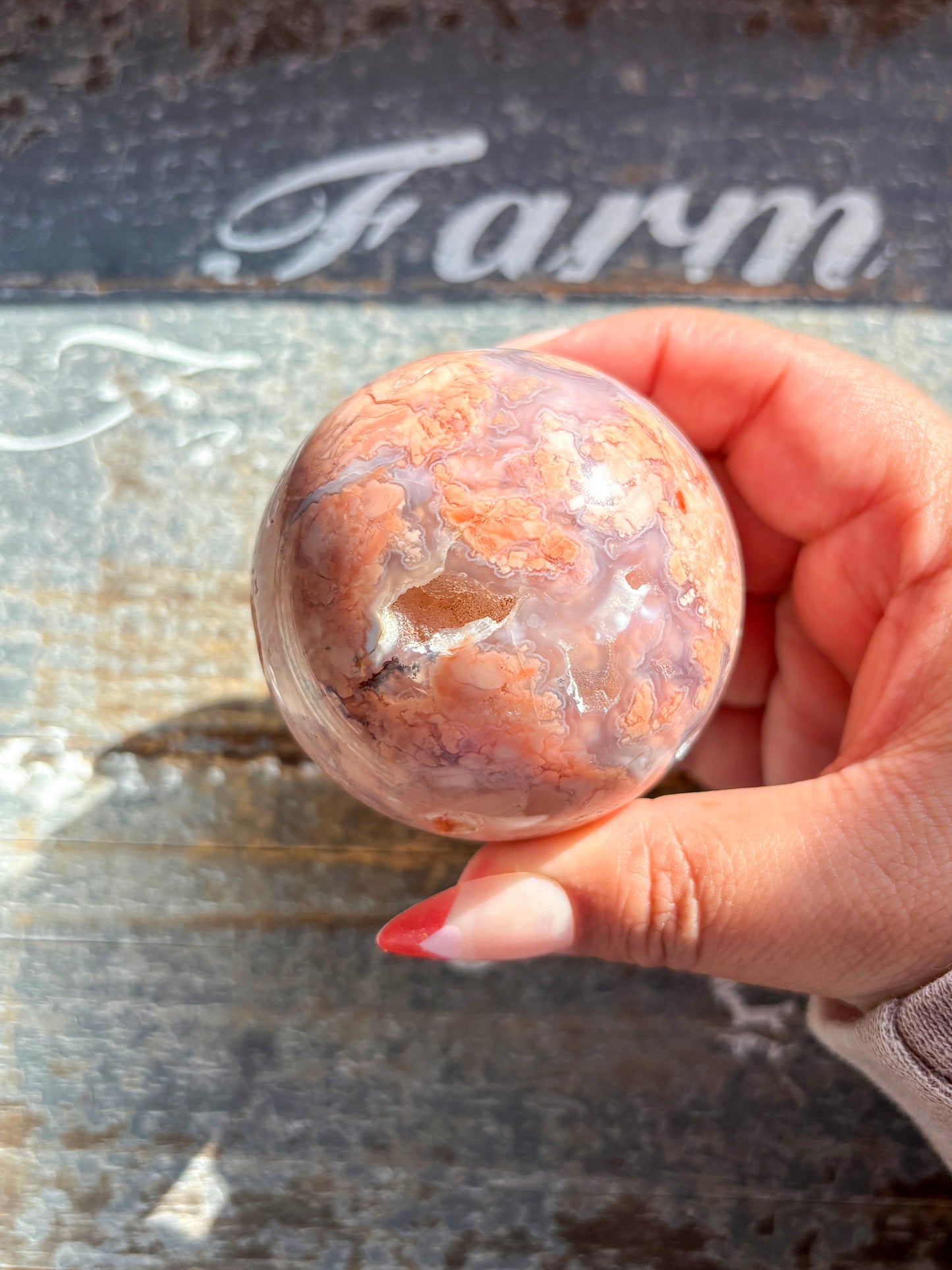 Gorgeous Cotton Candy Pink Agate with Druzy Sphere from Mexico