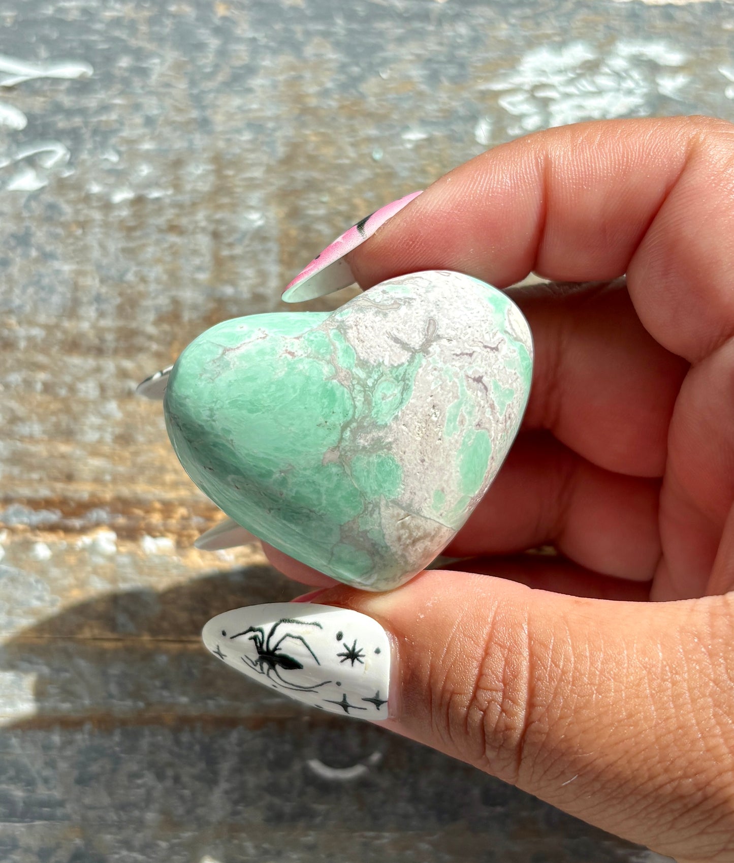 Gorgeous Green Variscite Hand Carved Heart from Utah