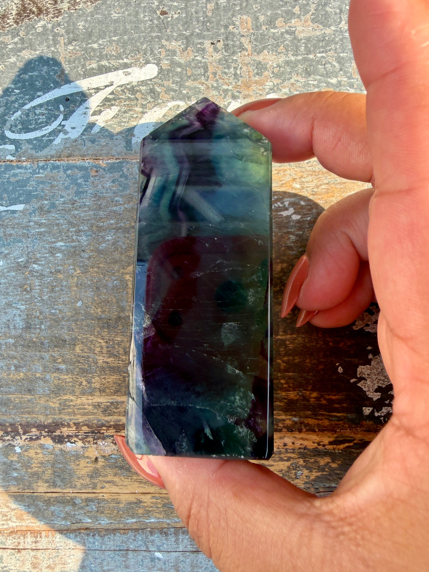 Gorgeous Rainbow Fluorite Tower | Opt 74