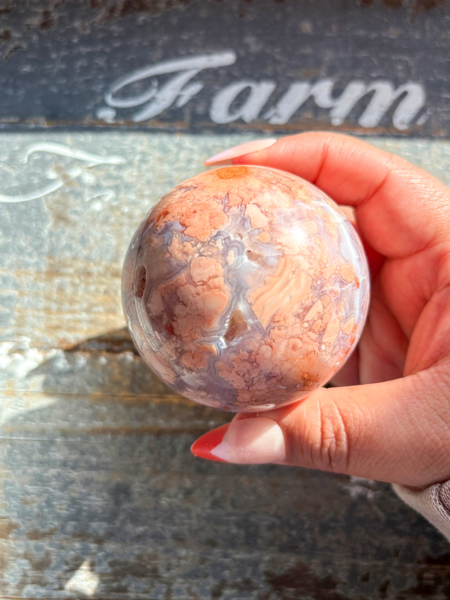 Gorgeous Cotton Candy Pink Agate with Druzy Sphere from Mexico