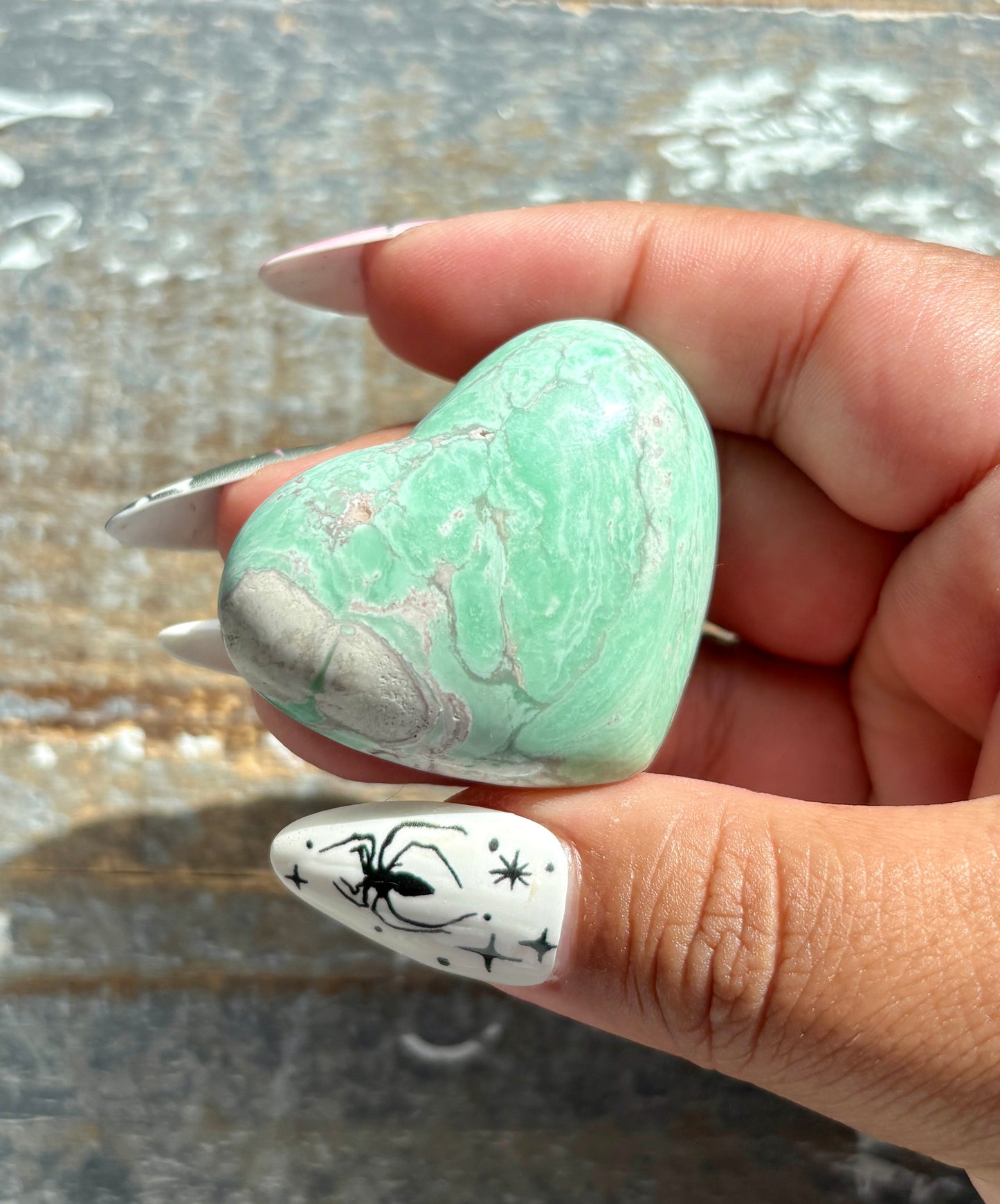 Gorgeous Green Variscite Hand Carved Heart from Utah