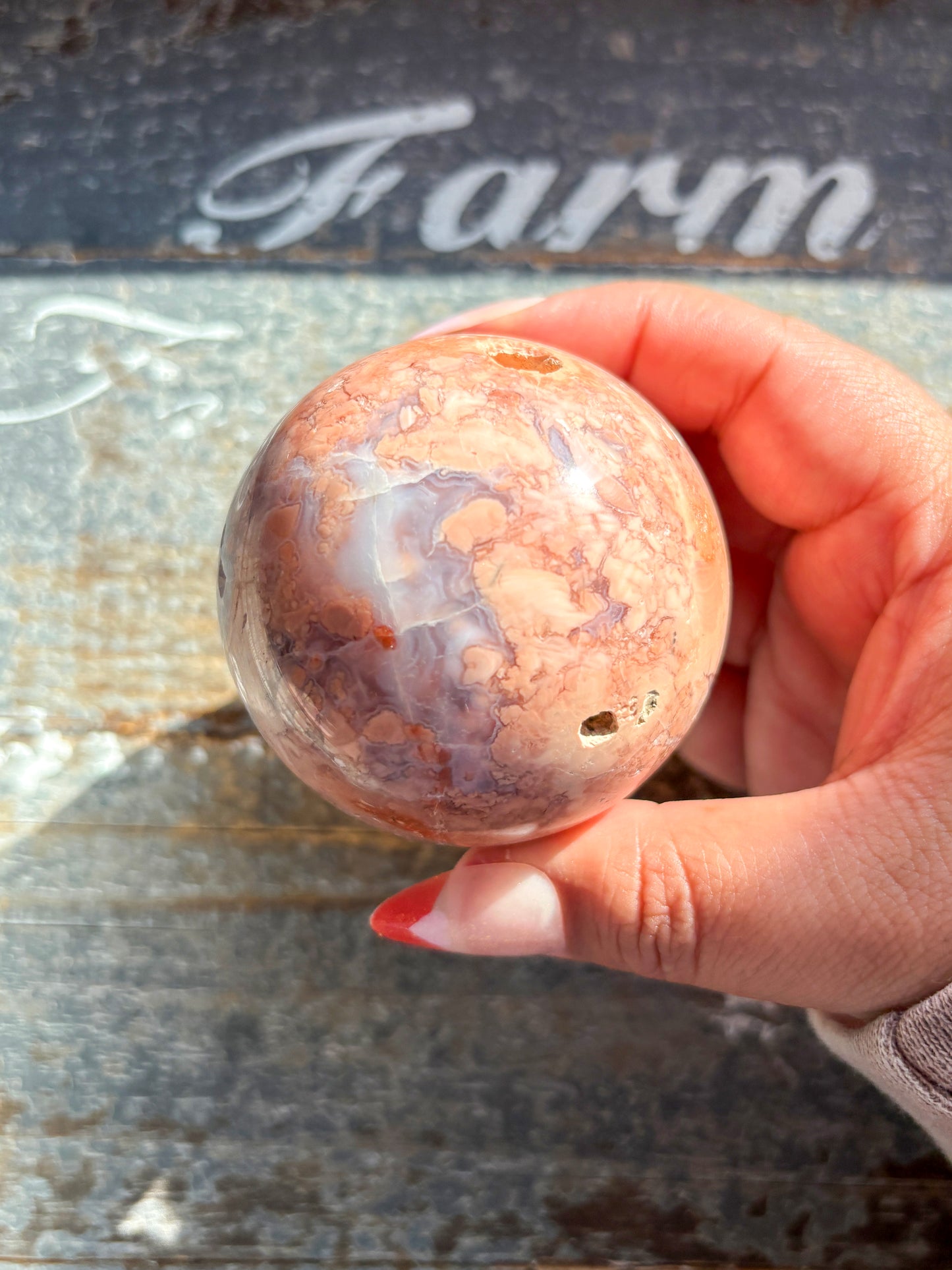 Gorgeous Cotton Candy Pink Agate with Druzy Sphere from Mexico