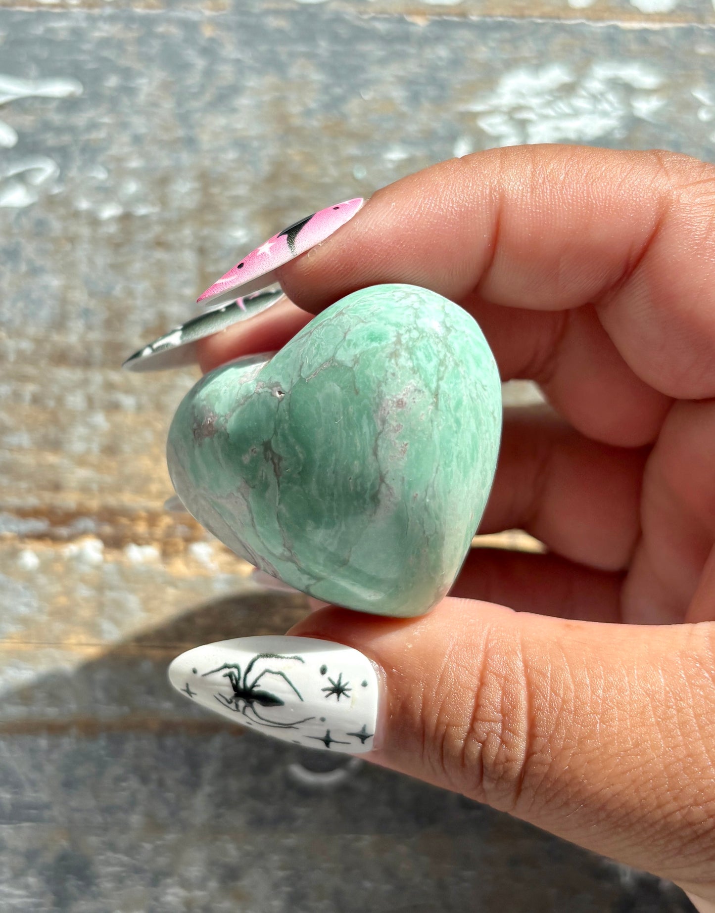 Gorgeous Green Variscite Hand Carved Heart from Utah