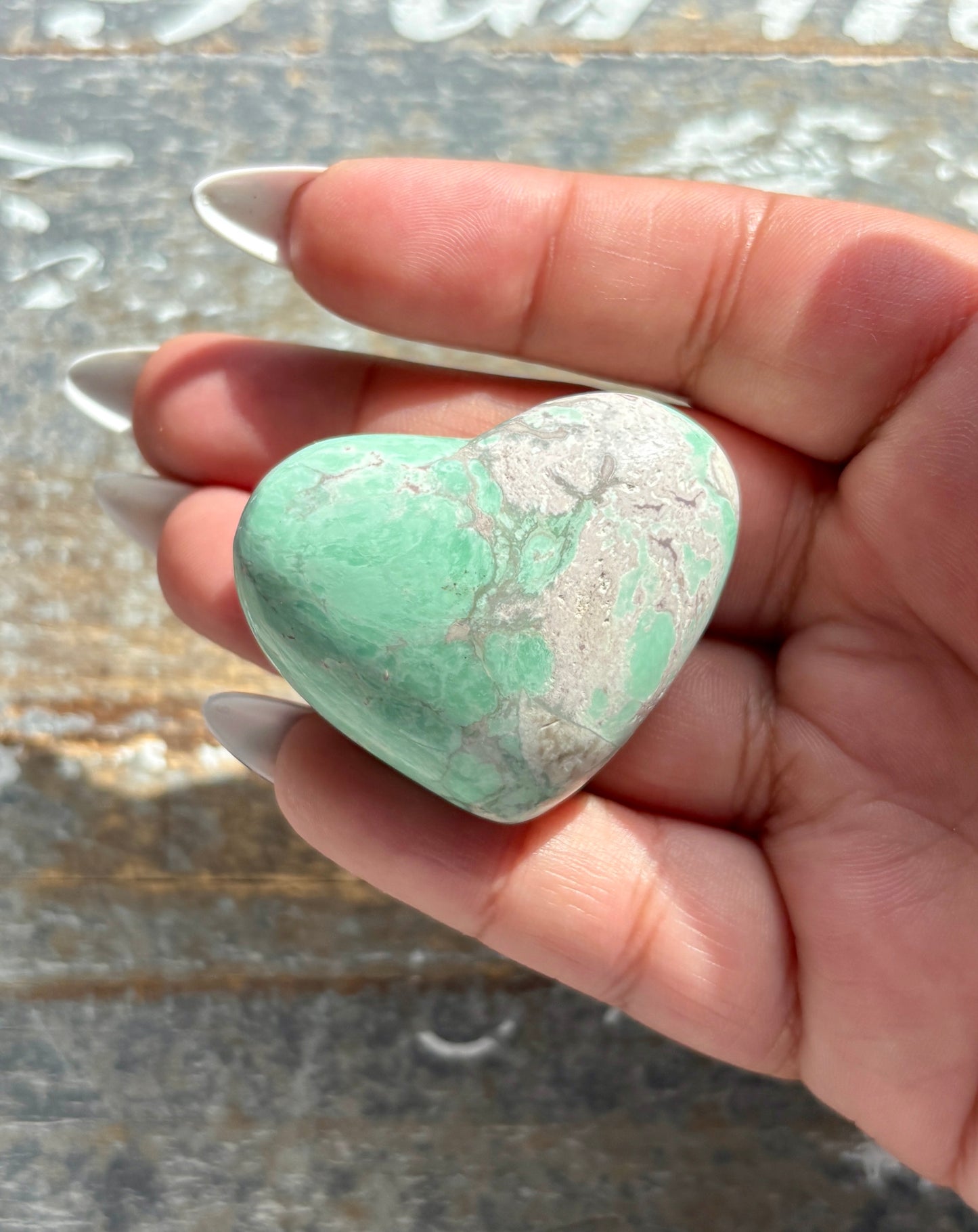 Gorgeous Green Variscite Hand Carved Heart from Utah