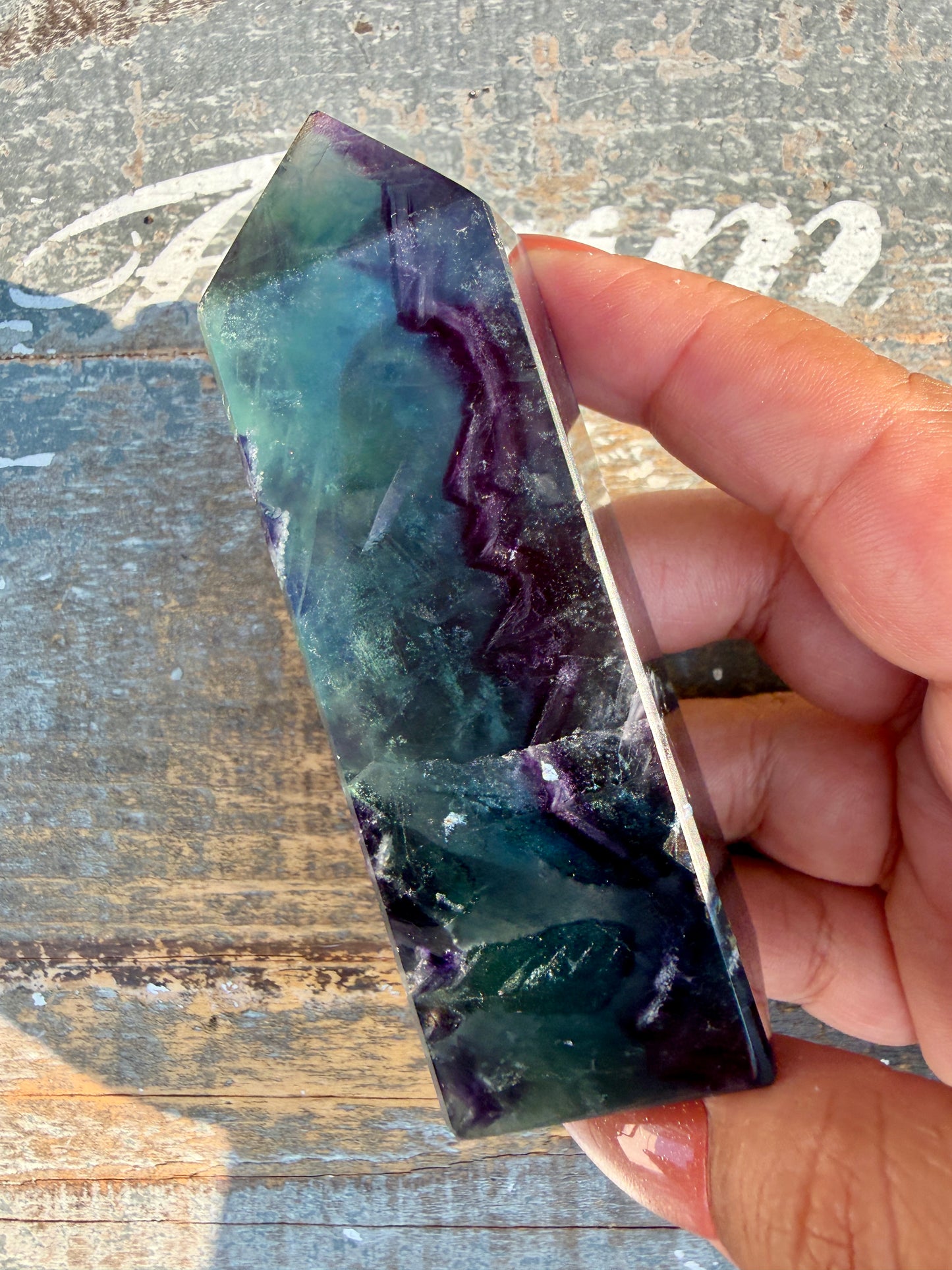 Gorgeous Rainbow Fluorite Tower | Opt 75