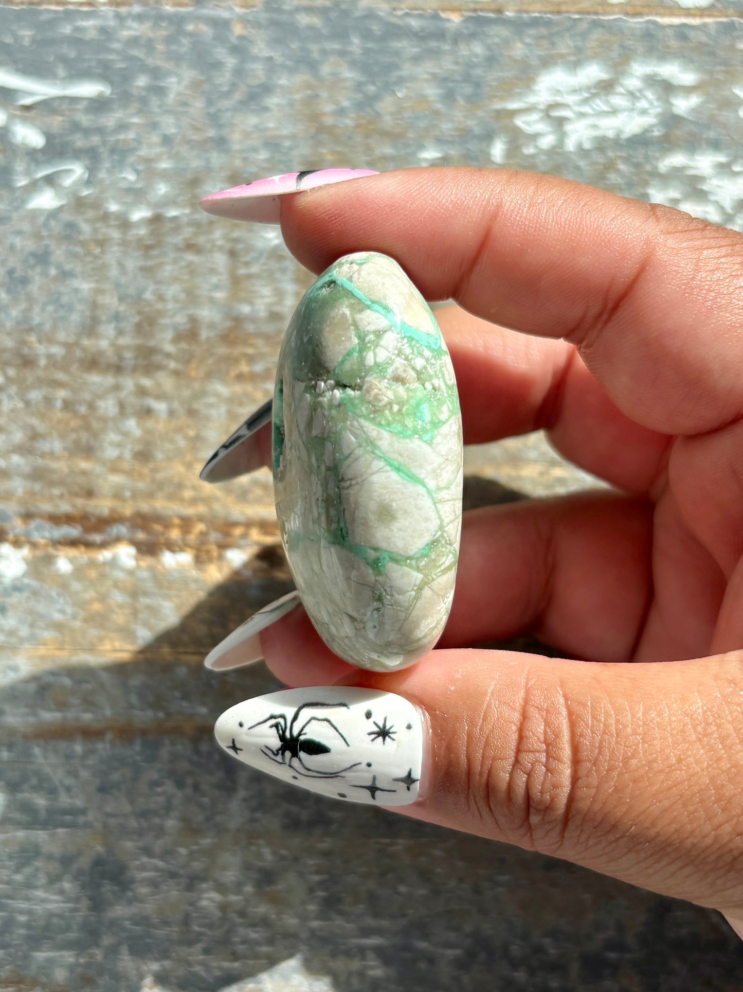 Gorgeous Green Variscite Palm Stone from Utah