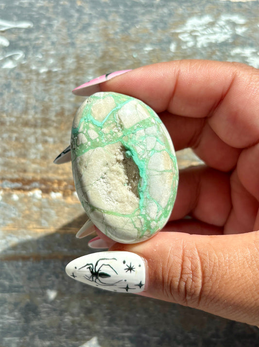 Gorgeous Green Variscite Palm Stone from Utah