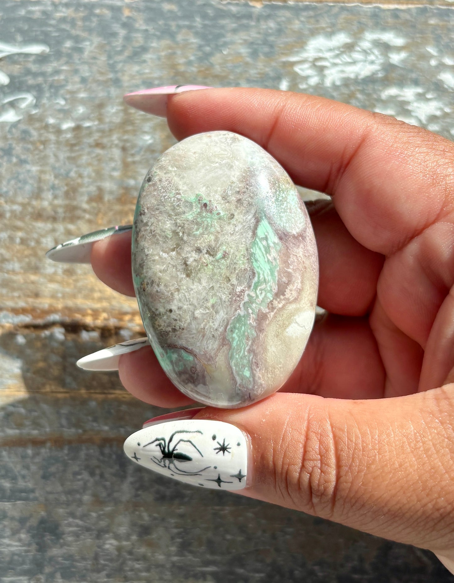 Gorgeous Green Variscite Palm Stone from Utah