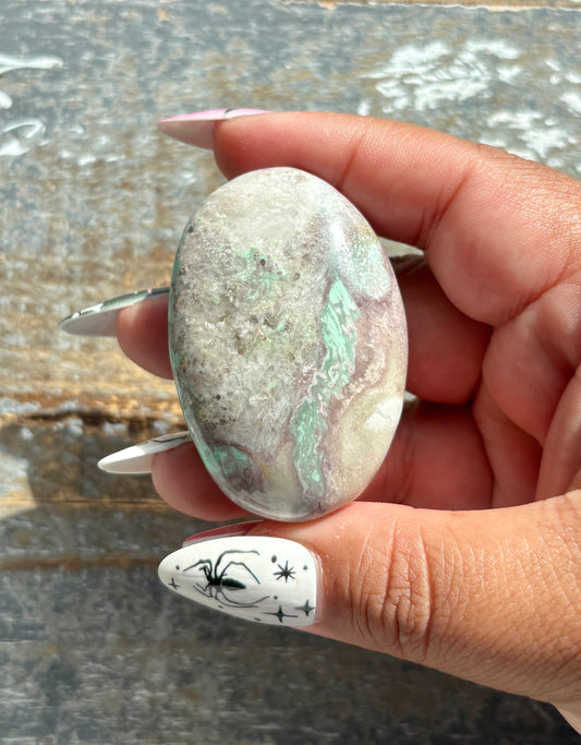 Gorgeous Green Variscite Palm Stone from Utah