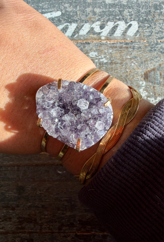Gorgeous Druzy Amethyst Bracelet | Opt F