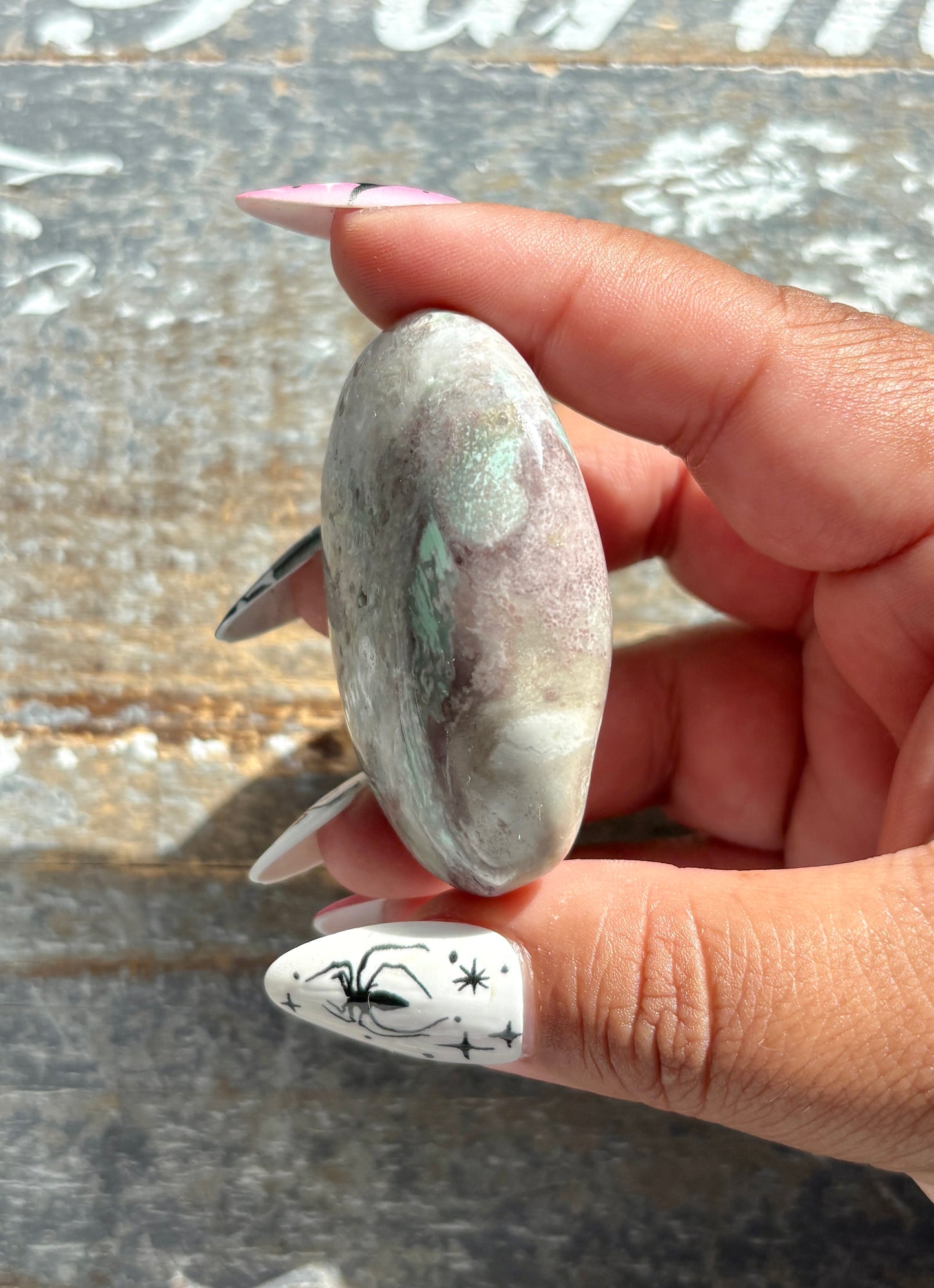 Gorgeous Green Variscite Palm Stone from Utah