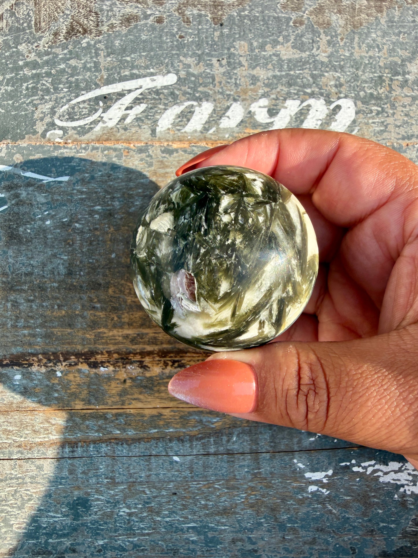 Gorgeous Green Tourmaline & Mica Sphere | Opt 77
