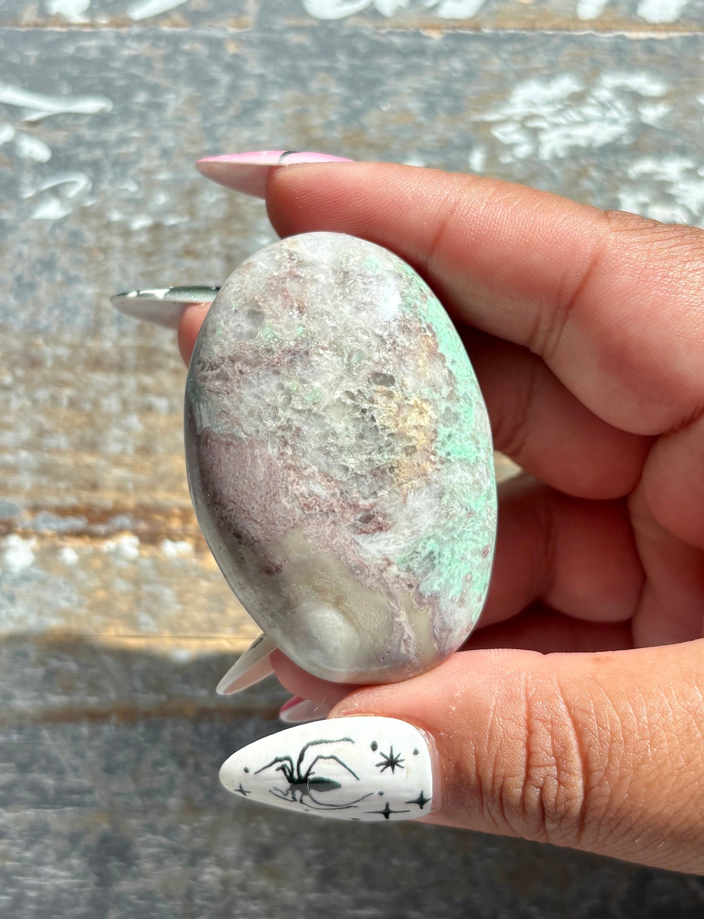 Gorgeous Green Variscite Palm Stone from Utah