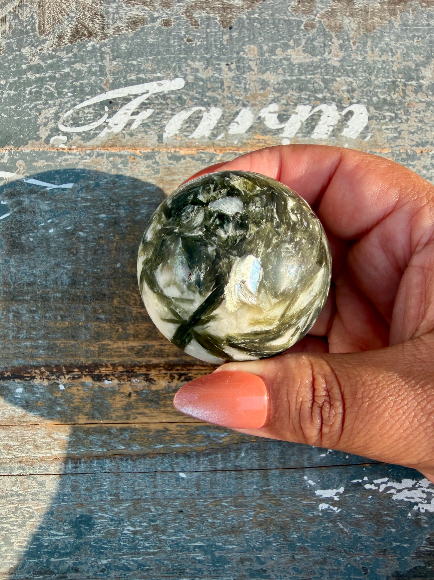 Gorgeous Green Tourmaline & Mica Sphere | Opt 77